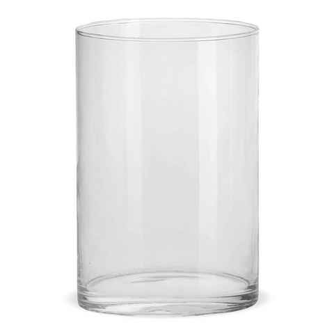 matches21 HOME & HOBBY Blumentopf Vase Glas Glasvase Blumenvase Zylinder hoch rund 15 cm (1 St)