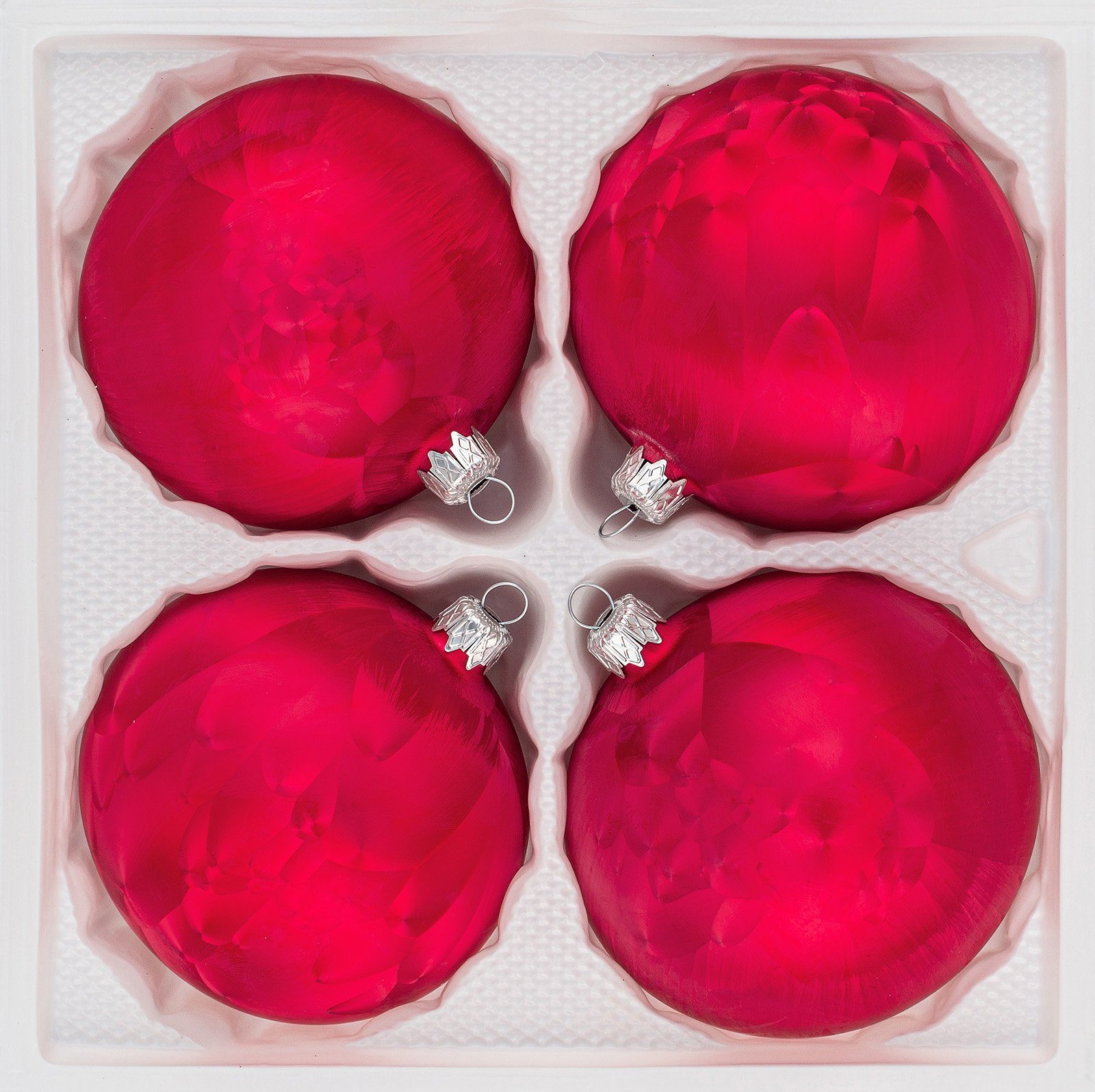 Eislack Rot" Weihnachtsbaumkugel tlg. "Ice Glas-Weihnachtskugeln Navidacio 10cm Set 4 in Ø