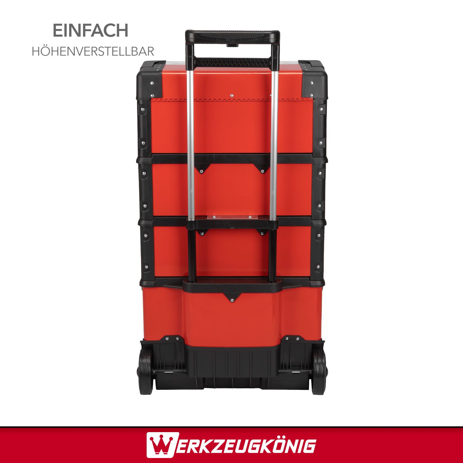 Werkzeugkönig Werkzeugtrolley Werkstattwagen Modulsystem leer, Module einzeln nutzbar und kombinierbar - inklusive Sortimentskoffer – Bild 4 von 5