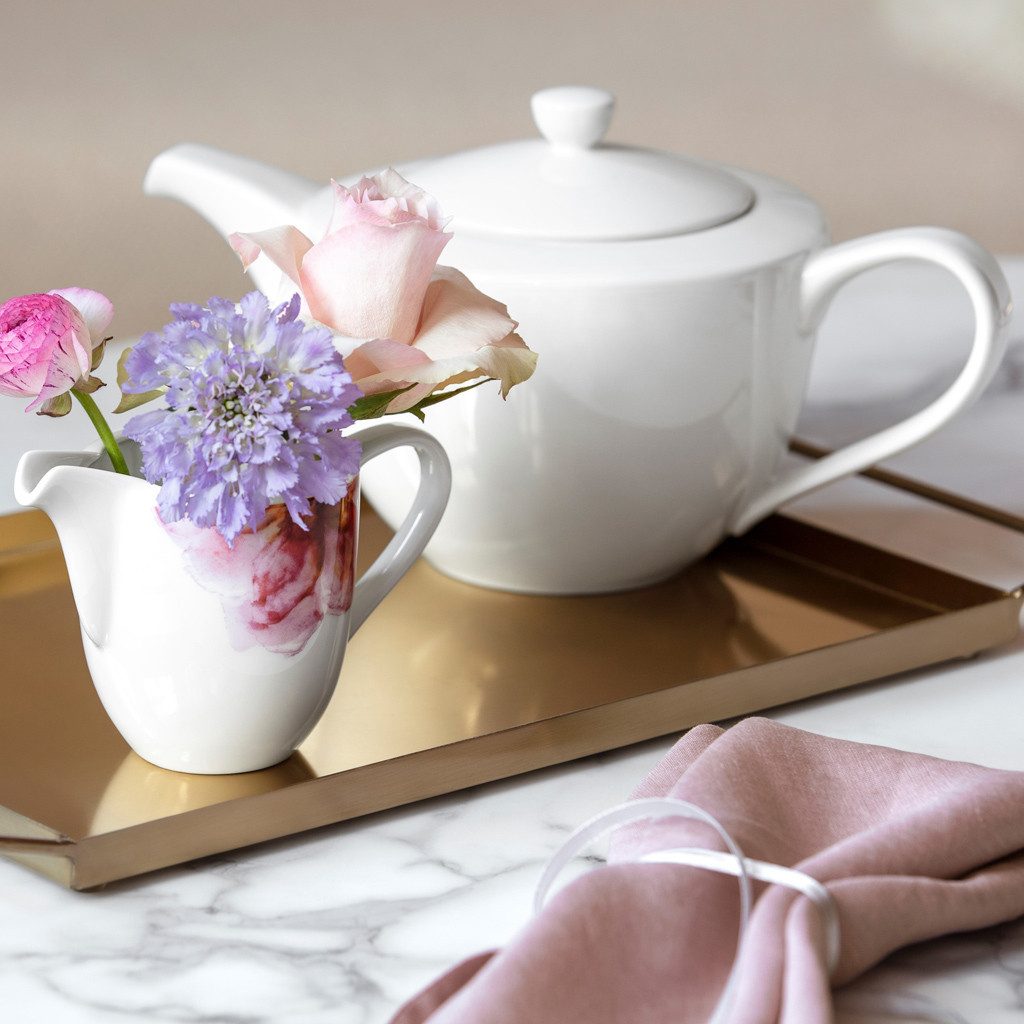 Villeroy & Boch Teekanne For Me Teekanne, weiß, 450 ml, (1-St), Premium Porcelain, 1 Stck, spülmaschinenfest