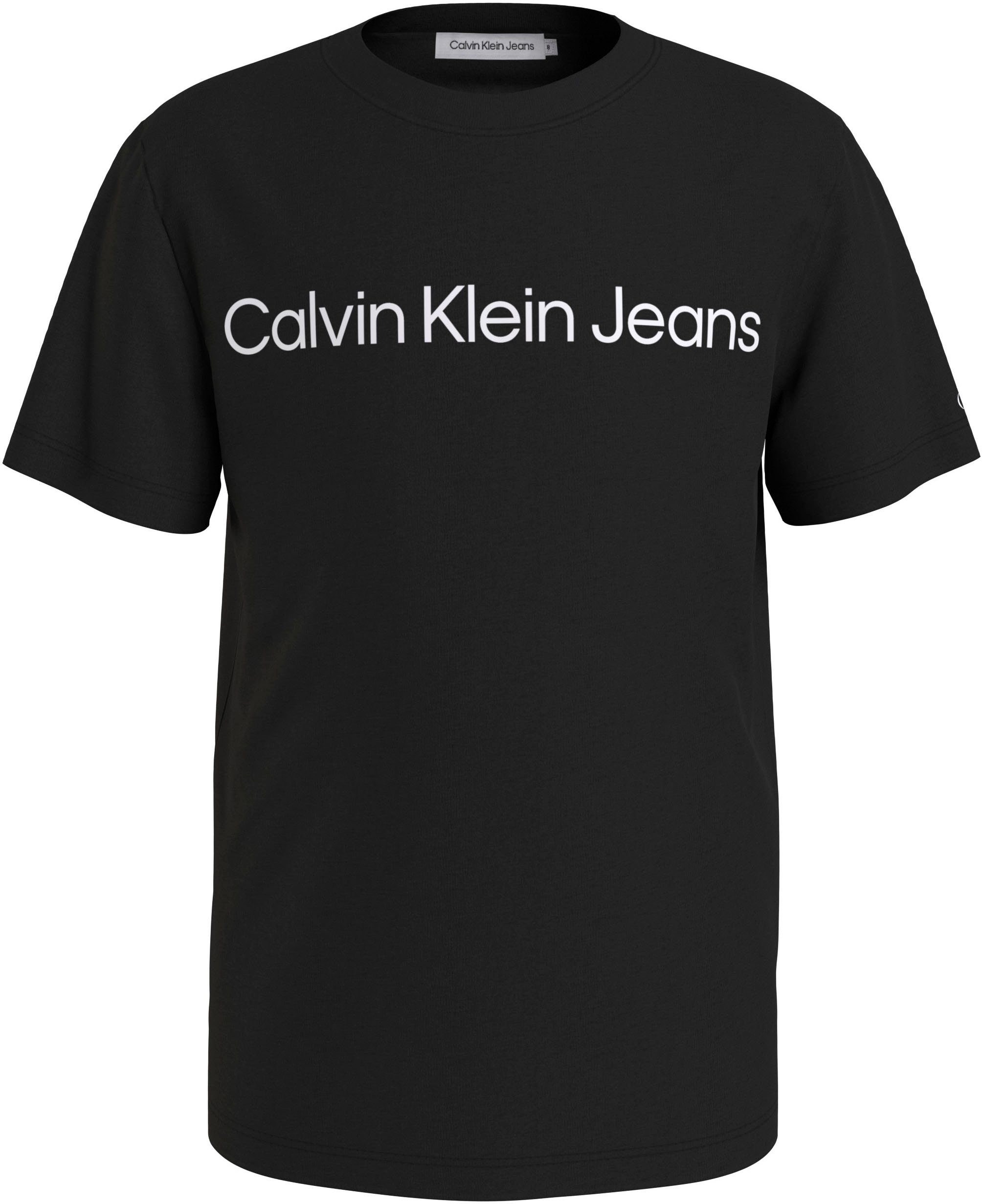 Jeans INST. Calvin SS mit T-SHIRT Ck Black Klein Sweatshirt Logoschriftzug LOGO