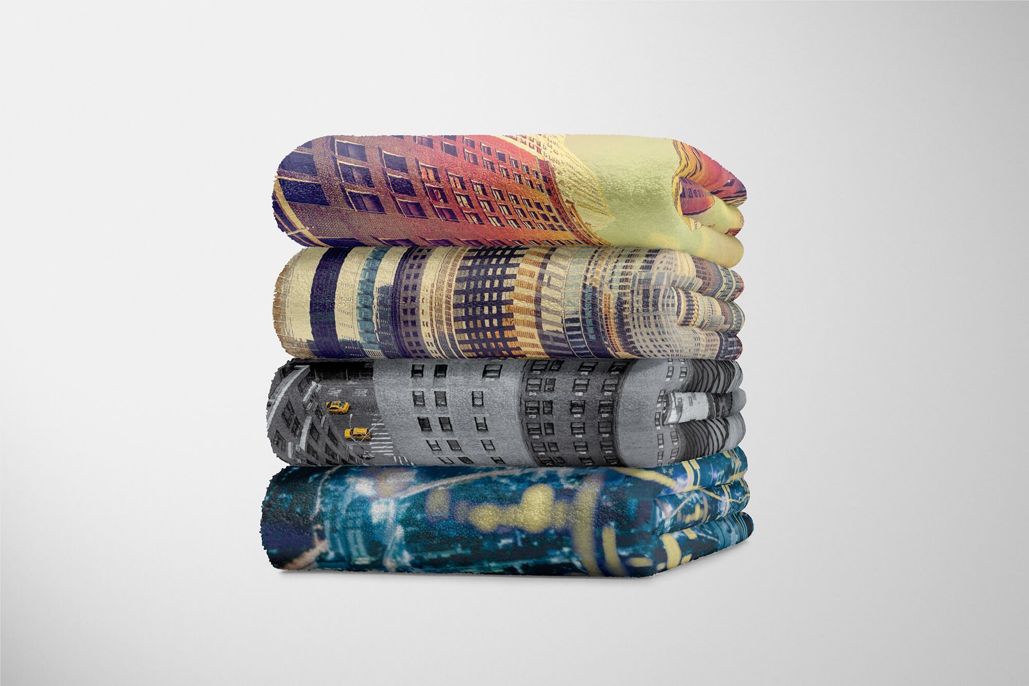 Sinus Art Handtücher Handtuch Strandhandtuch Schwarz Fotomotiv New mit Baumwolle-Polyester-Mix York Saunatuch Handtuch W, (1-St), Kuscheldecke