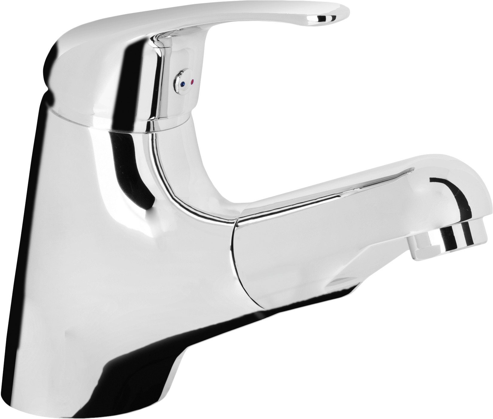 CORNAT Waschtischarmatur "Stilo" Verchromter Messingkörper- Normale Auslaufhöhe- ausziehbar Mit Ablaufgarnitur - ECO-Funktion / Wasserhahn / Waschbeckenarmatur