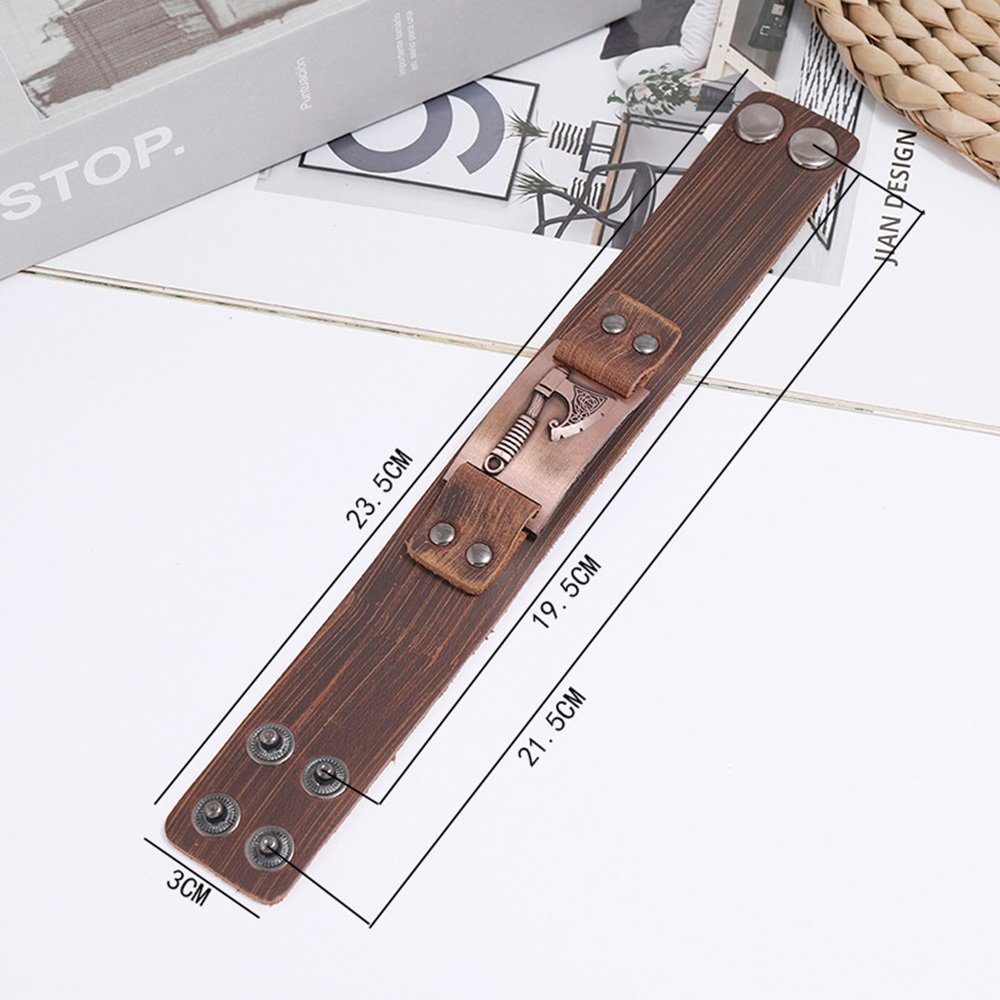 Eyecatcher Lederarmband Wickinger Axt Silber Bronze günstig online kaufen