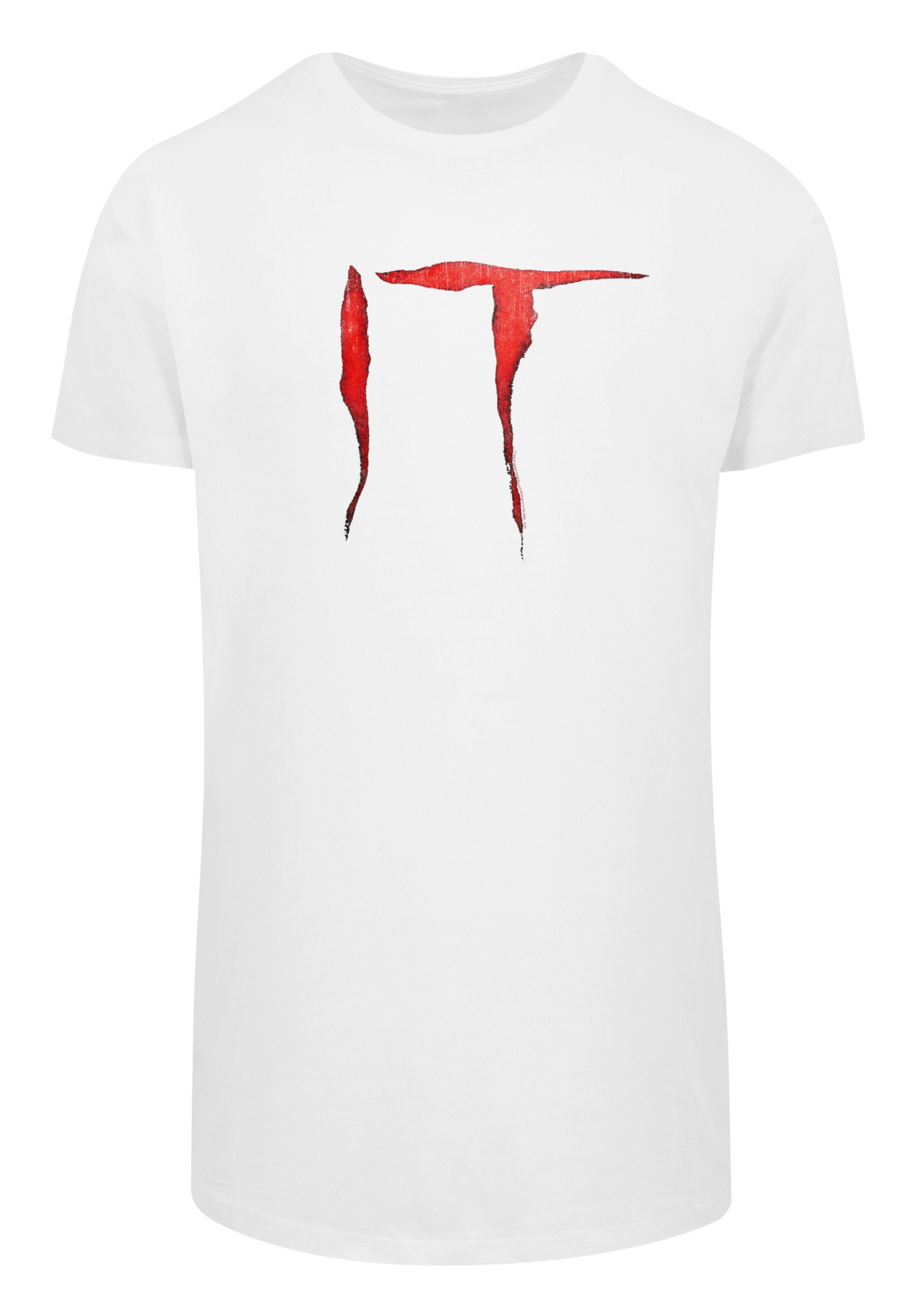 IT Distressed F4NT4STIC T-Shirt T-Shirt Film Stephen Cut Long Logo ES King weiß Print