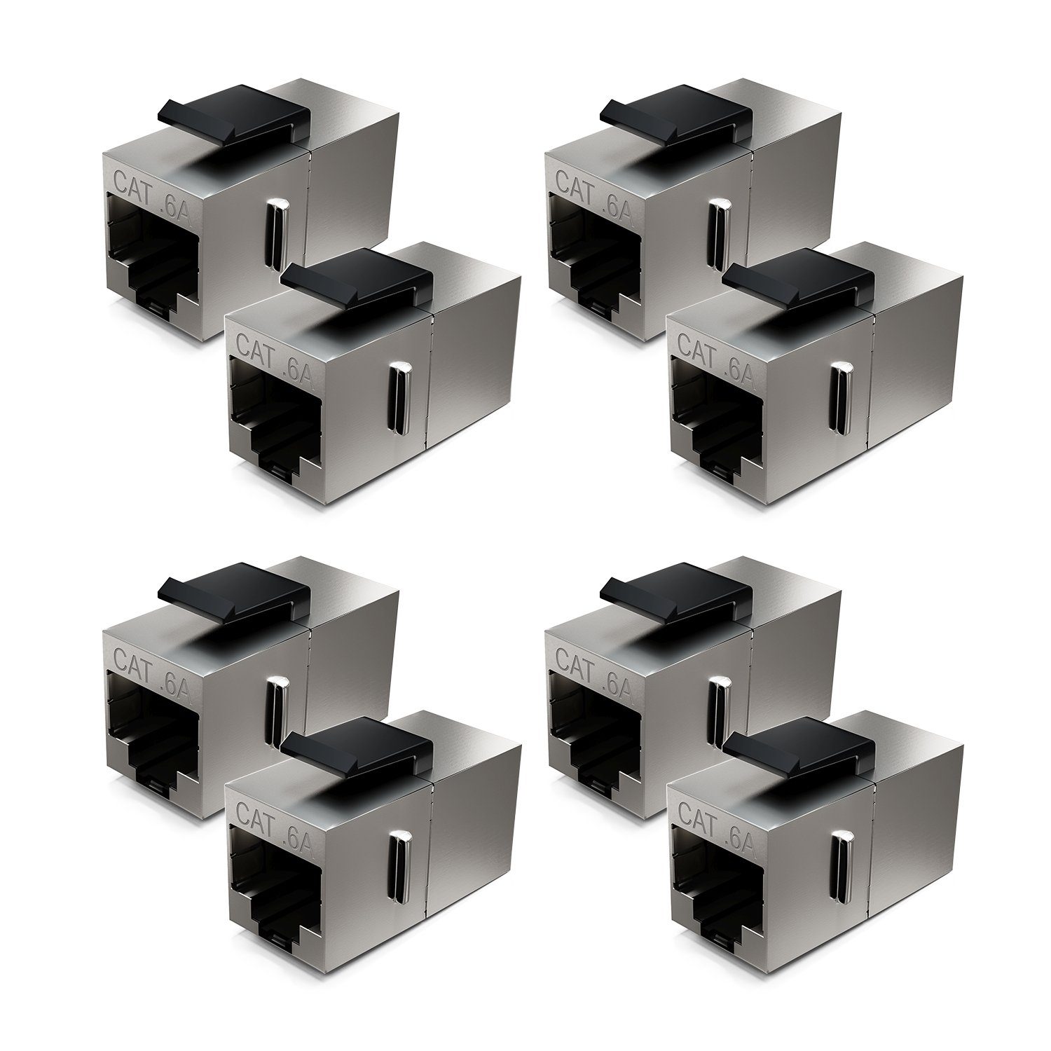 deleyCON deleyCON 8 CAT6a Keystone Modul Patchkabel Kupplung Verbinder Netzwerk-Adapter