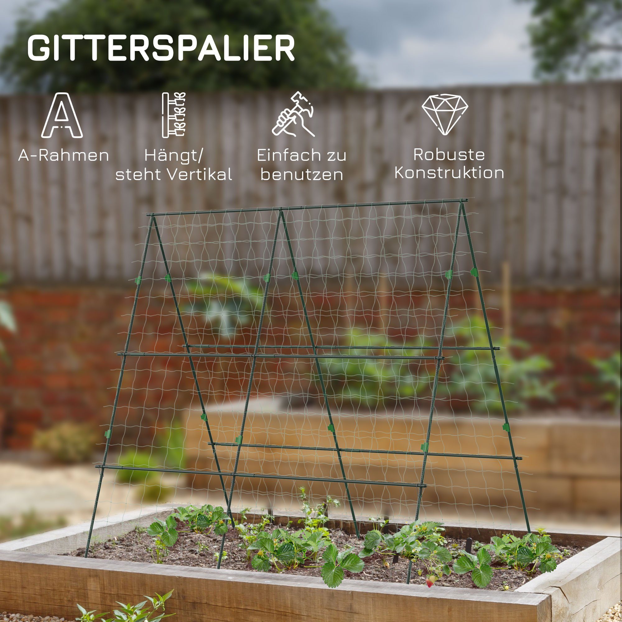 Rankgitter Aus Metall / Blumenstütze / Pflanzgitter Auch Für Pflanzgefäße