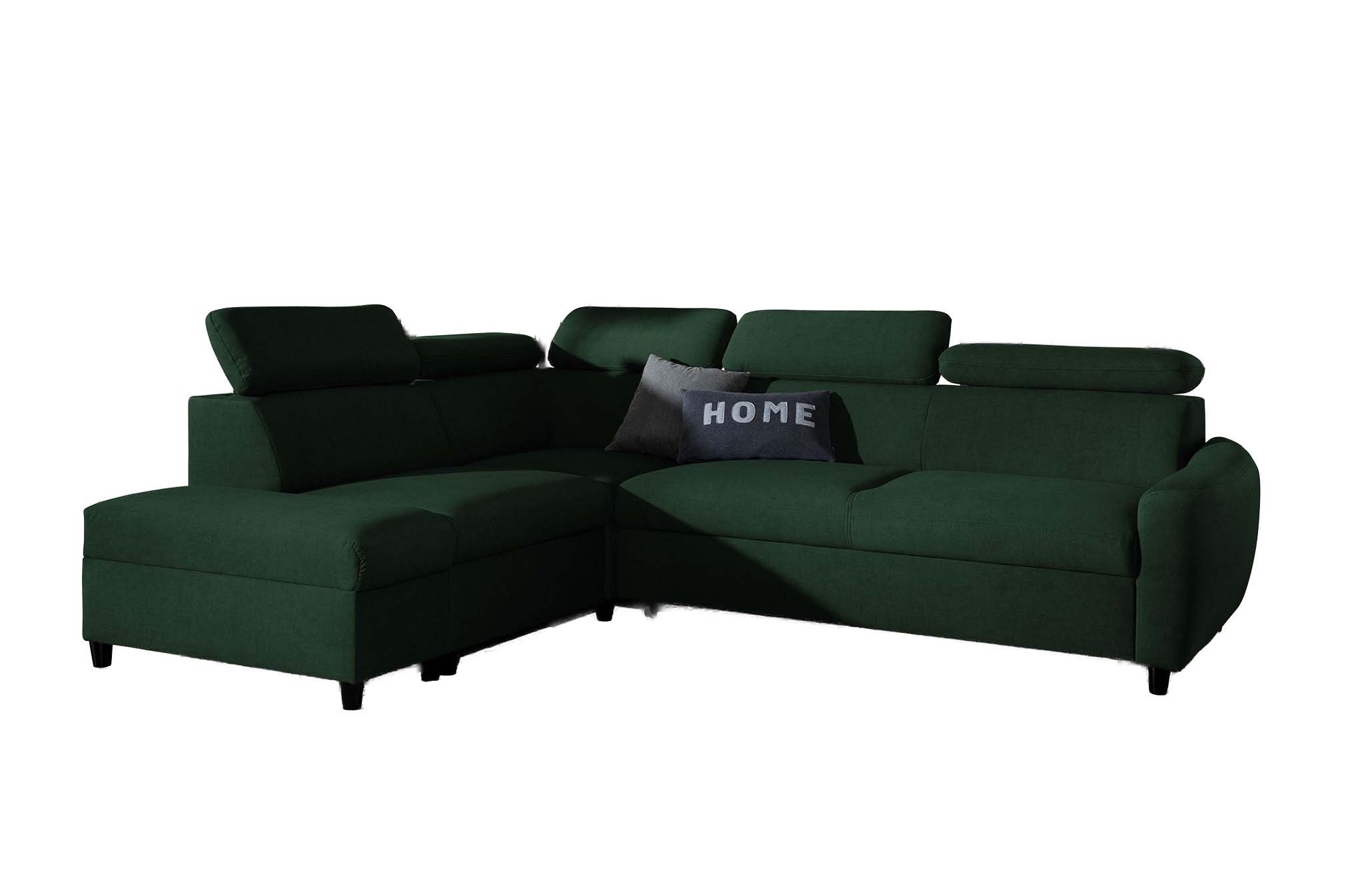 Fun Möbel Ecksofa Schlafsofa Sofa Ecksofa ANTON Velourstoff Esito, inkl. 2 Bettkästen und Schlaffunktion, Rundumbezug