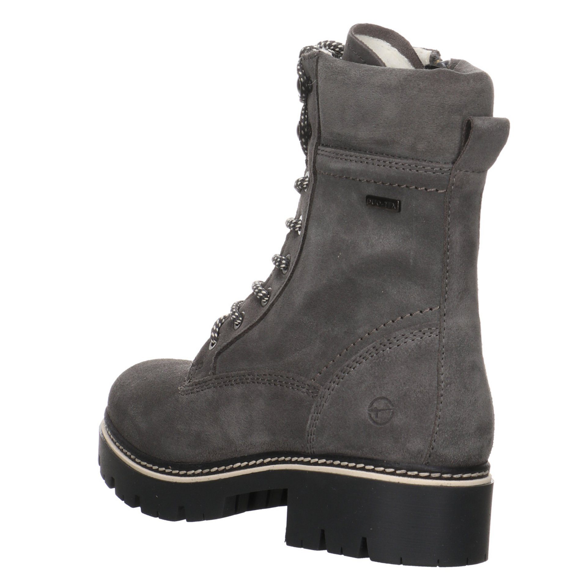 Tamaris Boots Lederkombination uni Schnürstiefel Lederkombination ANTHRACITE