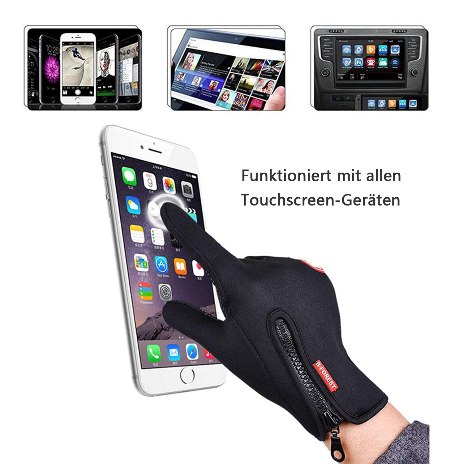 Coonoor Fahrradhandschuhe Damen Herren Wasserdicht Winterhandschuhe Touchscreen Sporthandschuhe