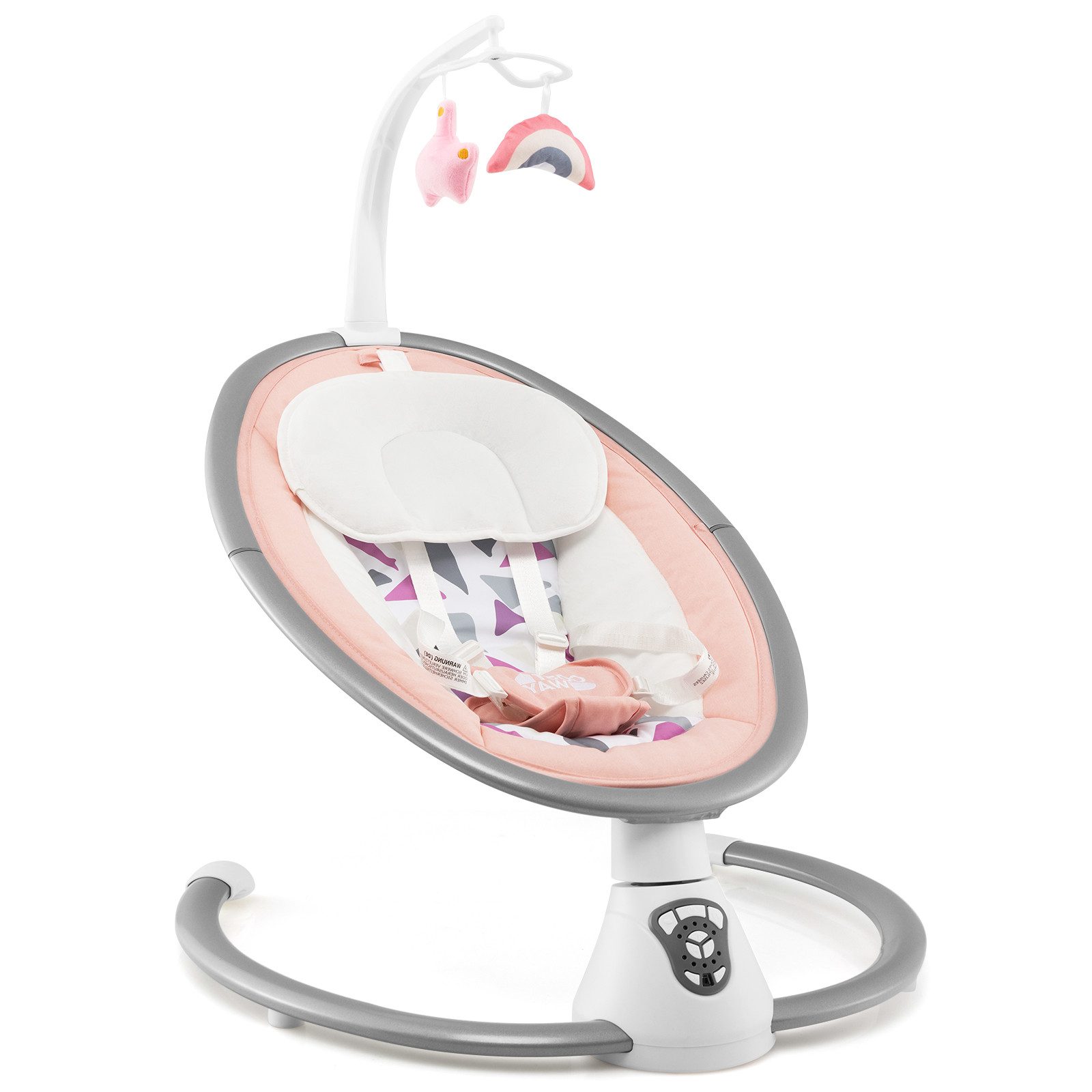 KOMFOTTEU Babywippe, Elektrische Babyschaukel mit 5 Schwingungsamplituden