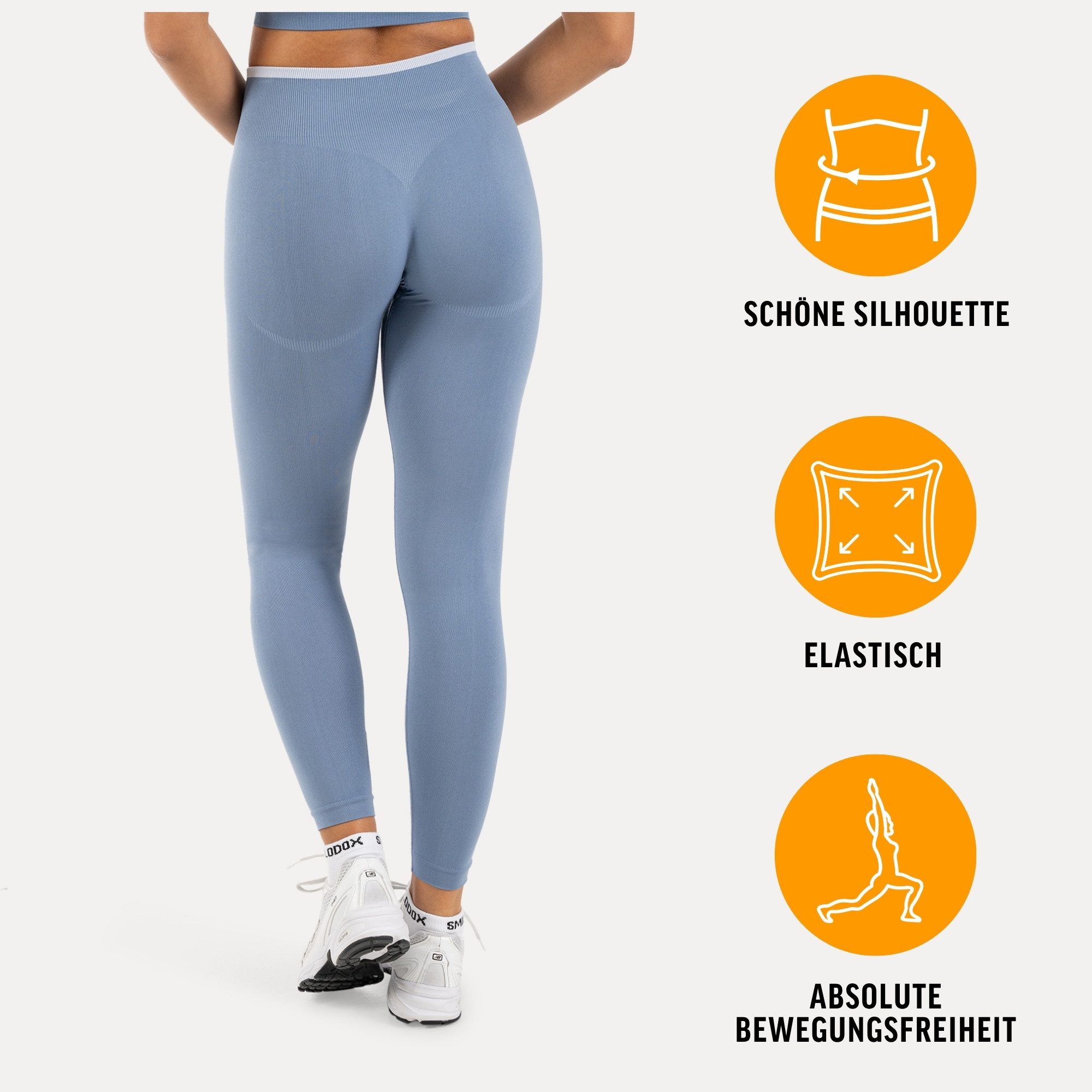 Smilodox Leggings Jorina, Sporthose Damen Shaped Fit, High Waist, V-Shape, Gym & Yoga V-Shape Rücken, hoher Bund, Stretch, Struktur, weich – Bild 2 von 5