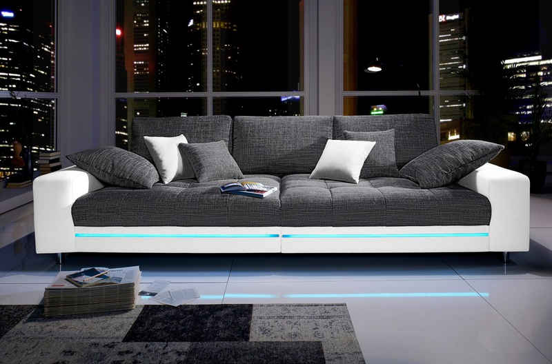 Mr. Couch Big-Sofa Tobi, wahlweise mit Kaltschaum (140kg Belastung/Sitz) und RGB-Beleuchtung