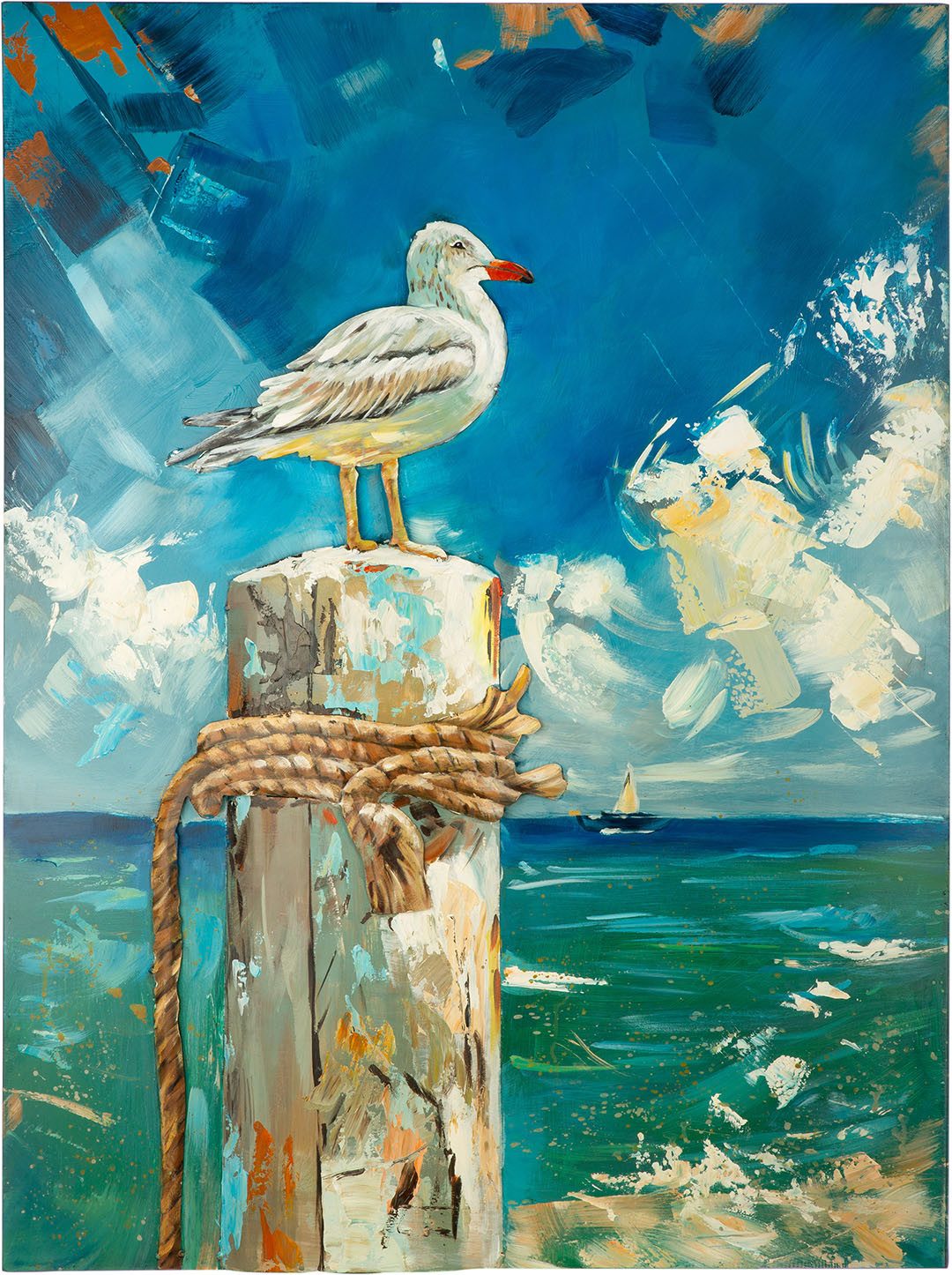 GILDE Metallbild Bild rechteckig Coast Bird, Strandbilder (1 St)