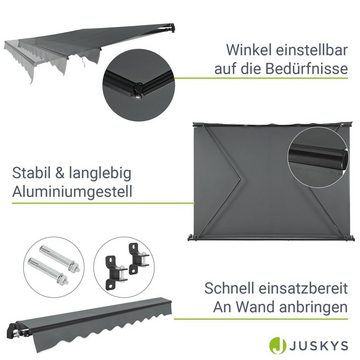 Juskys Gelenkarmmarkise UV40+ & wasserabweisend, einstellbarer Neigungswinkel