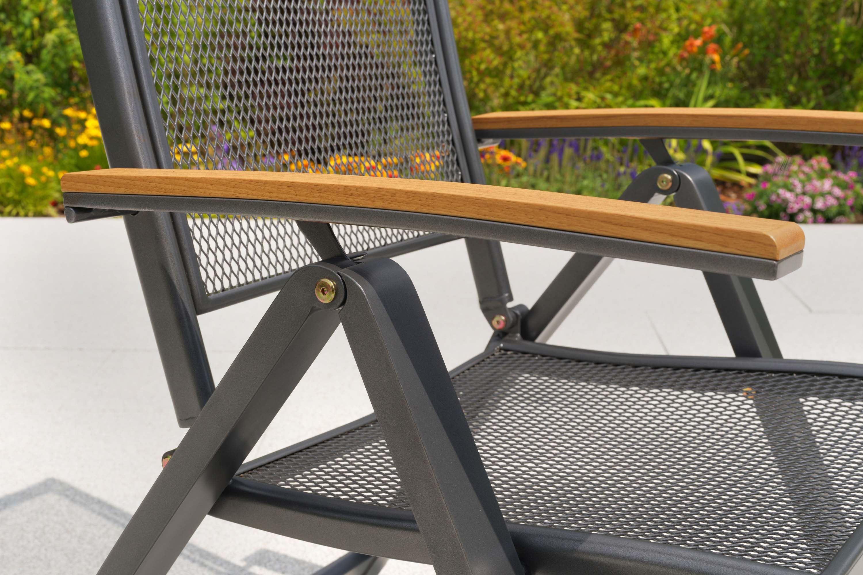 MERXX Gartensessel Itanos (1-St), Armlehnen aus Kunststoff in Holzoptik