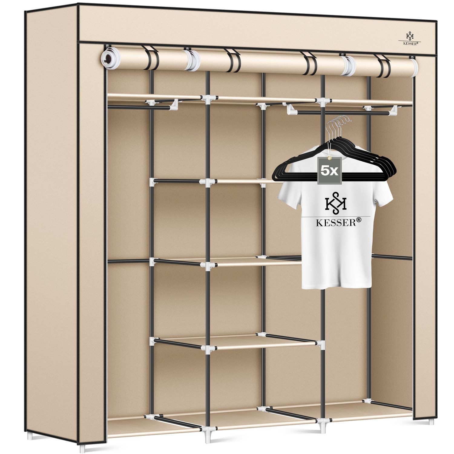 KESSER Kleiderschrank Stoffschrank Stabil mit Kleiderstange günstig online kaufen