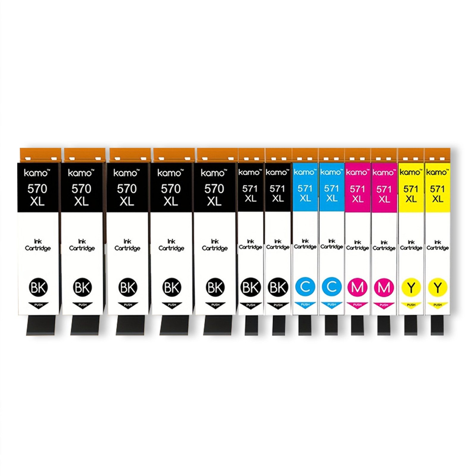 kamo 13er-Pack PGI-570 CLI-571 XL Kompatibel Tintenpatrone (mit Canon 570/571XL Tintenpatronen)