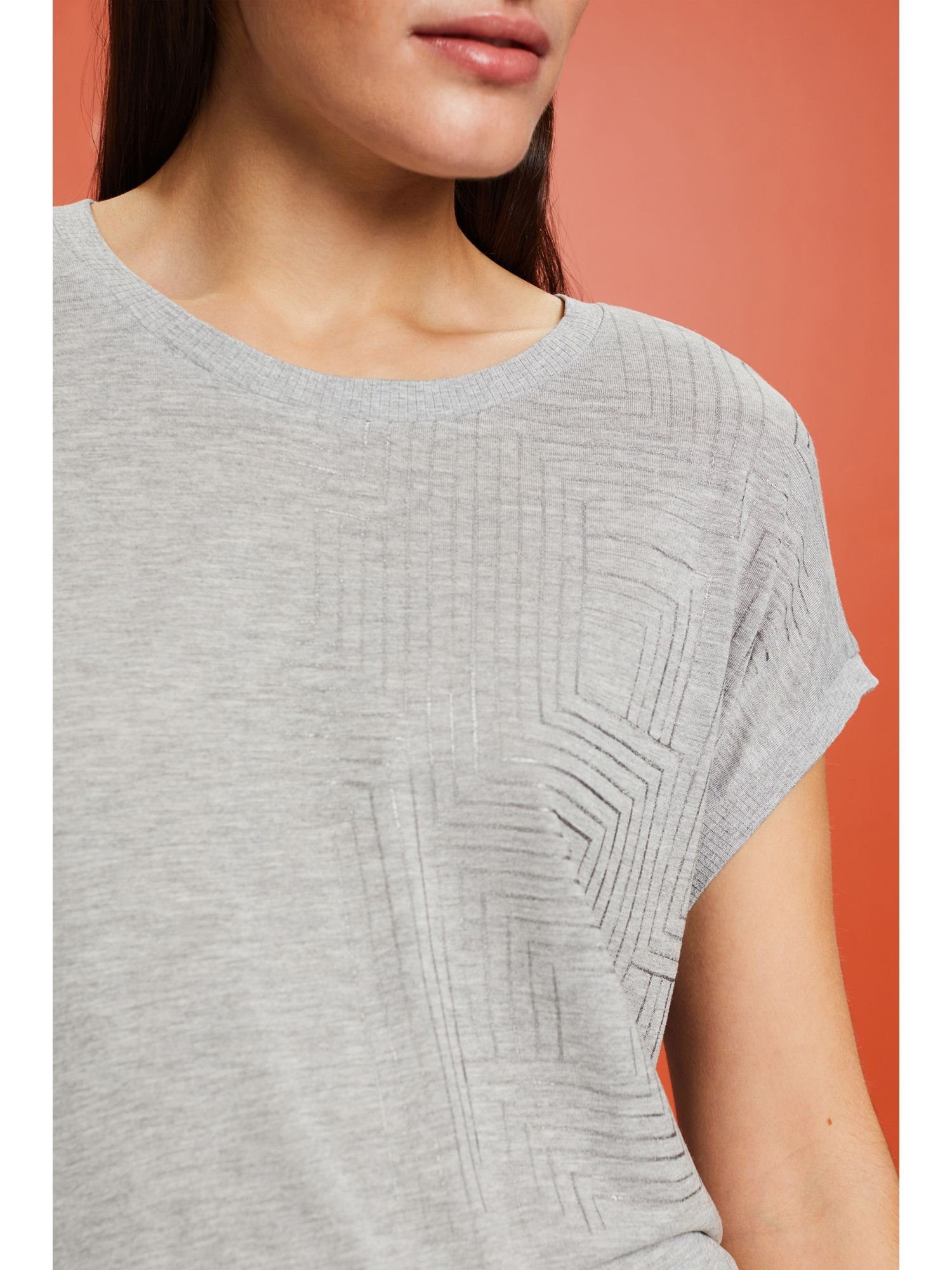 mit Esprit ECOVERO™ LIGHT LENZING™ T-Shirt (1-tlg) Collection Jersey-T-Shirt Print, GREY