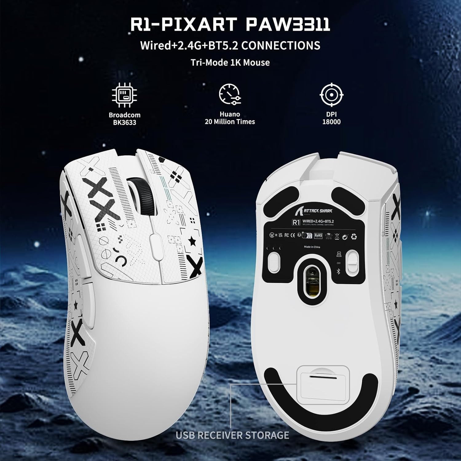 ATTACK SHARK Gaming 65% RGB 8000Hz High Speed Tastatur- und Maus-Set ...