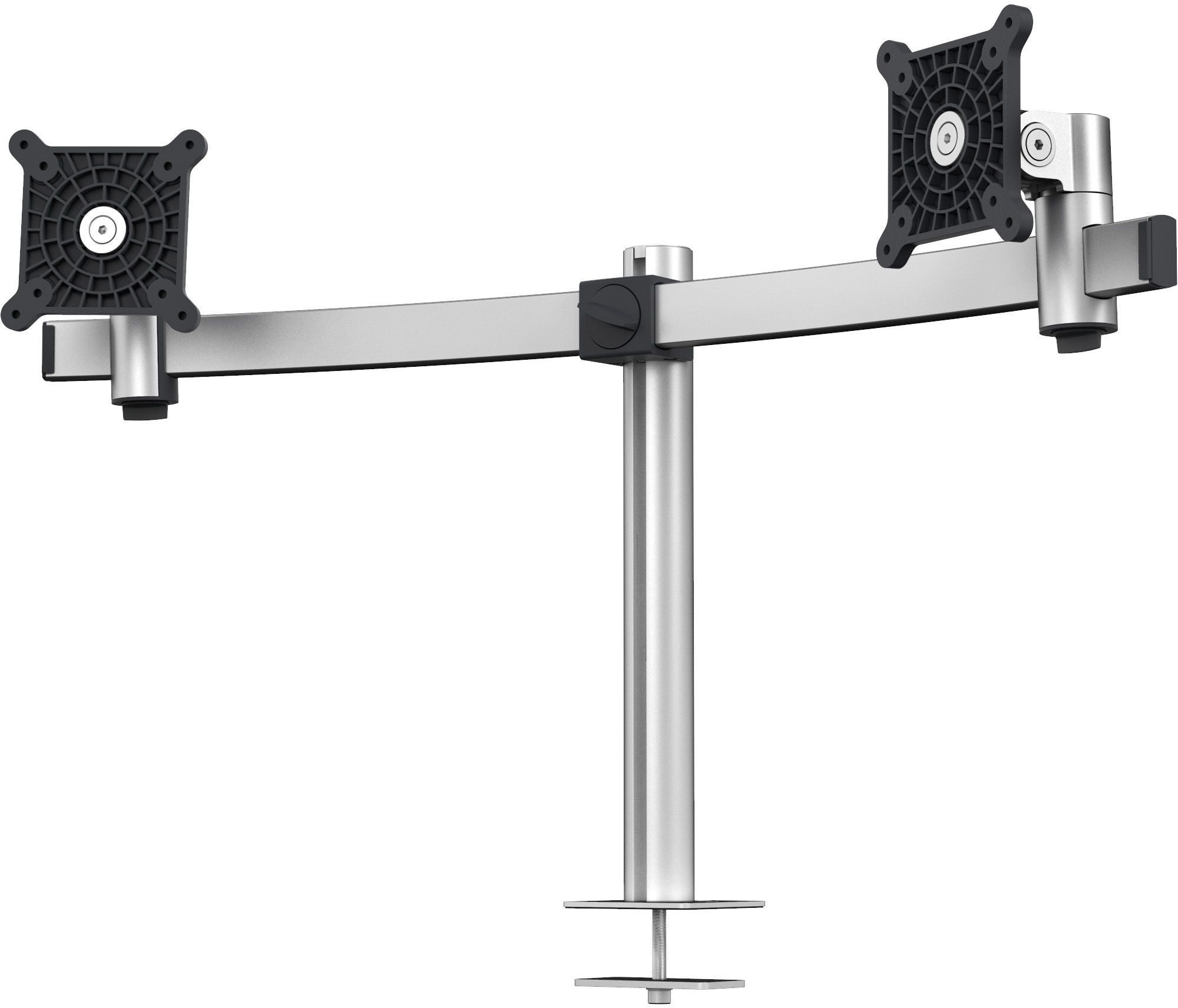 DURABLE Monitor-Halterung Monitorhalter mit Arm für 2 Monitore silber Tischdruchführung