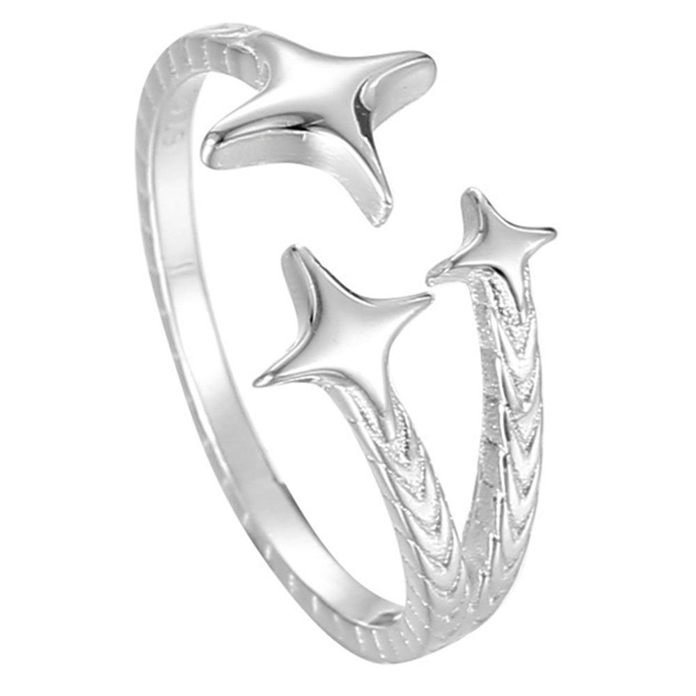 Haiaveng Fingerring S925 Silberring, Sternschnuppenring für Damen, Stern Ringe, verstellbarer Ring