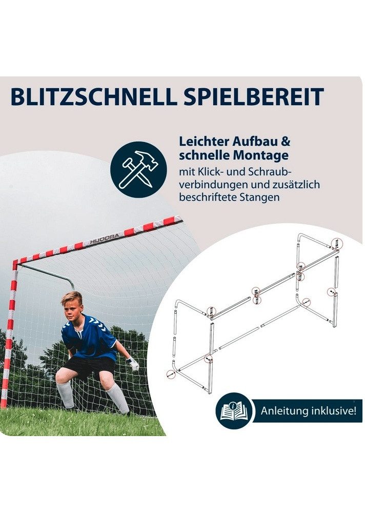 Hudora Wasserballtor Allround (ideale Tor für den Freizeitsport, einfacher Aufbau) rot