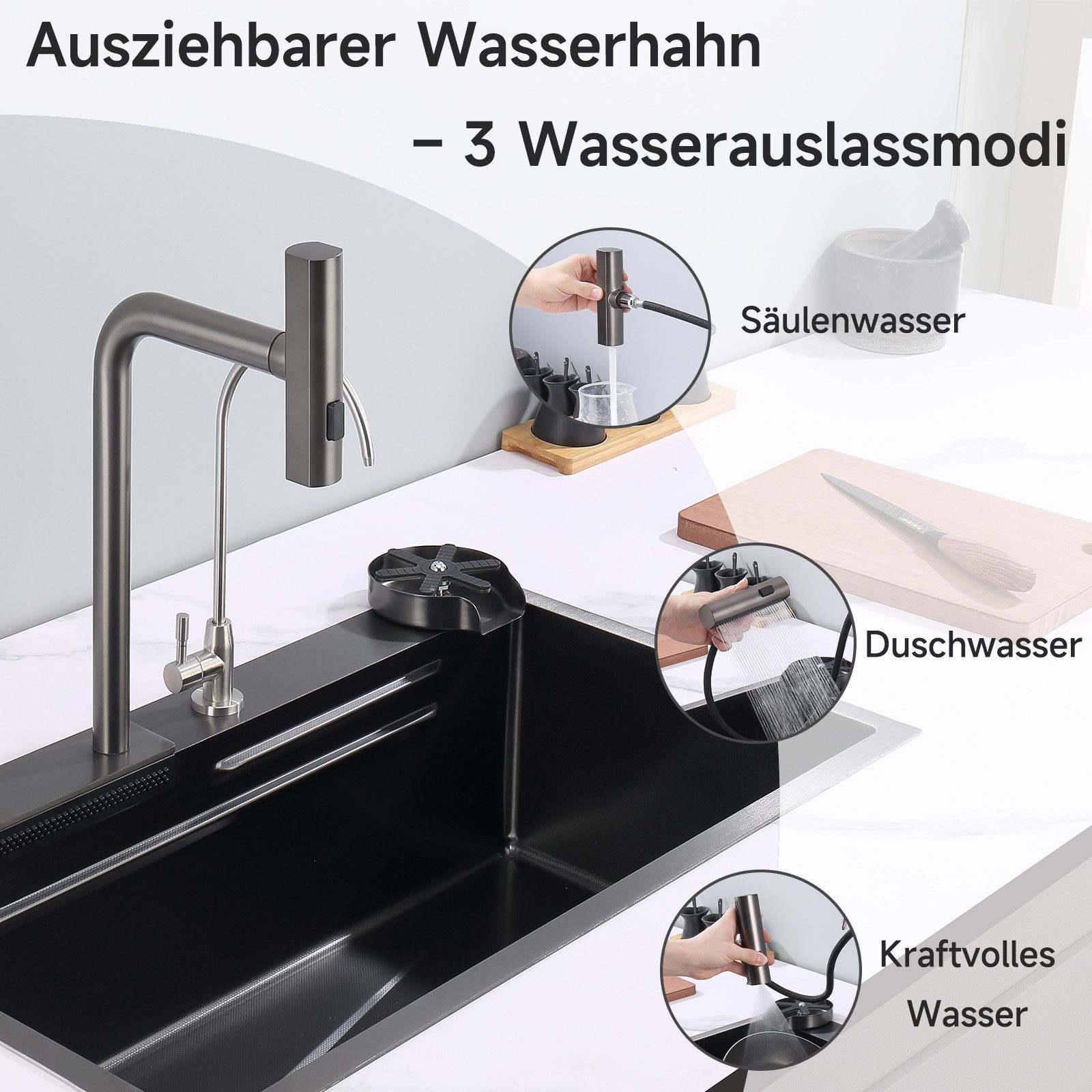 Oihpaw Küchenspüle mit herausziehbarer Armatur und günstig online kaufen