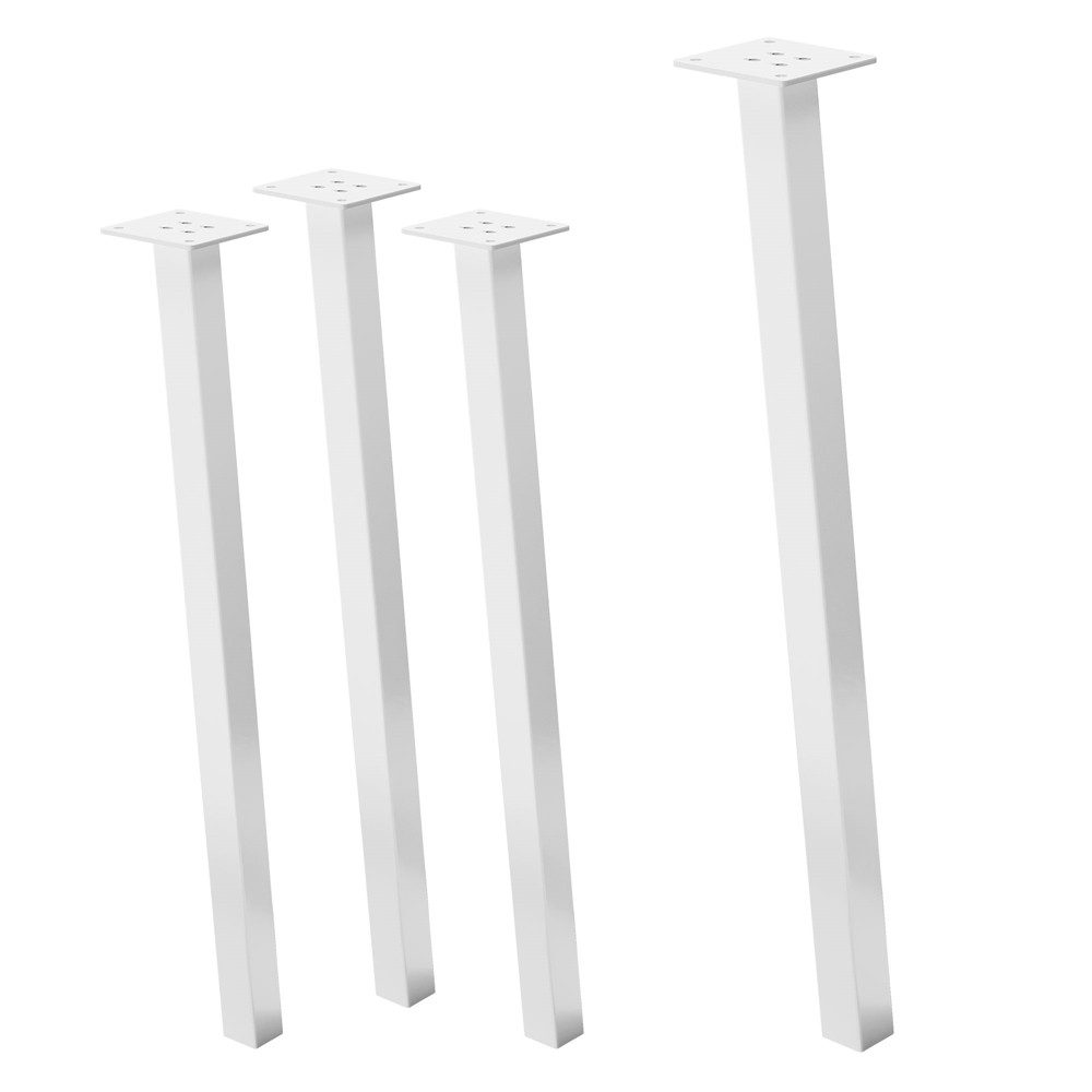 ML-DESIGN Tischbein Tischkufen I-Design Möbelfüße Tischgestell aus pulverbeschichtet Stahl, 4er Set Möbelbeine 72cm Weiß glänzend 96° Neigung Tischfüße
