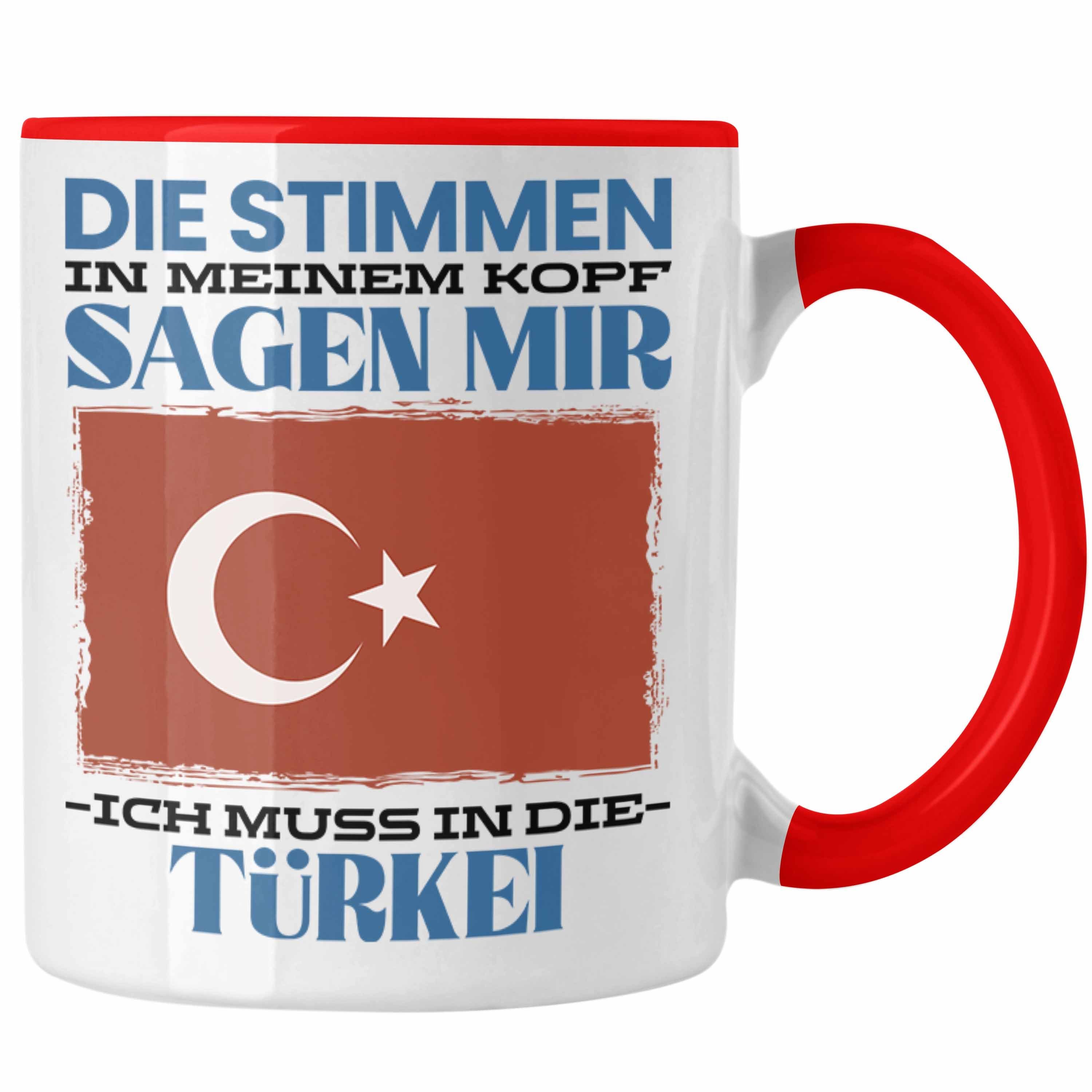 Trendation Tasse Türkei Tasse Urlaub Heimat Geschenk Spruch Türke Geschenkidee Rot
