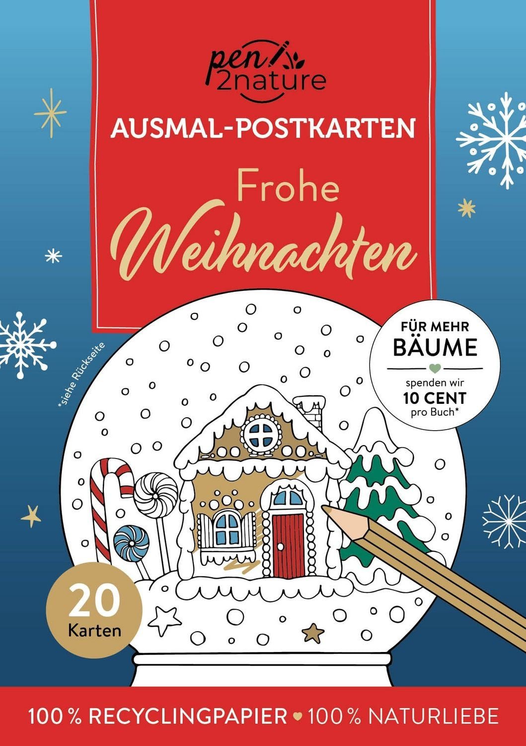 Frohe Weihnachten I 20 Ausmal-Postkarten / diverse