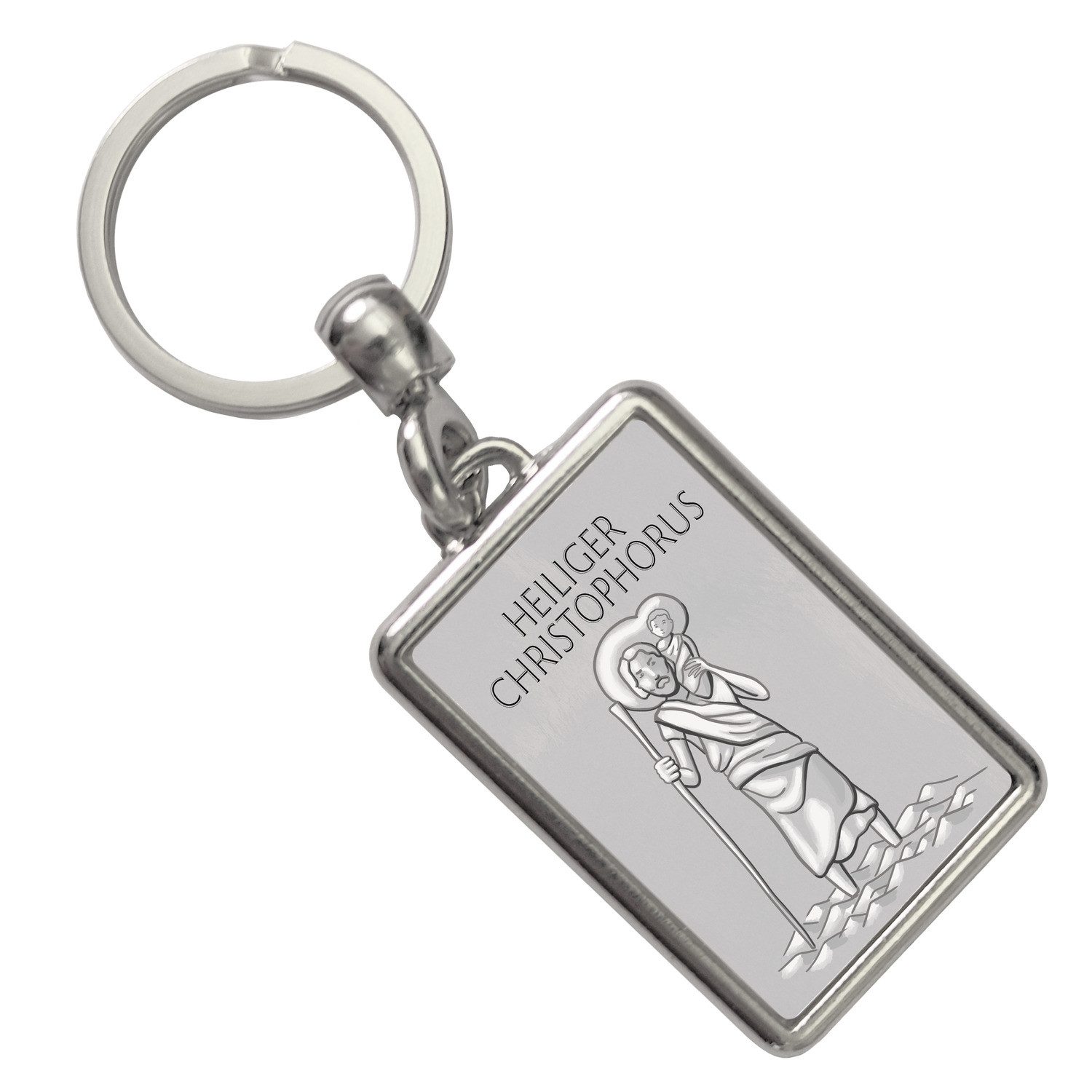 speecheese Schlüsselanhänger Heiliger Christophorus - HC silber Schlüsselanhänger