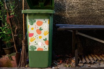 MuchoWow Wandsticker Obst - Monstera - Gestaltung (1 St), Mülleimer-aufkleber, Mülltonne, Sticker, Container, Abfalbehälter