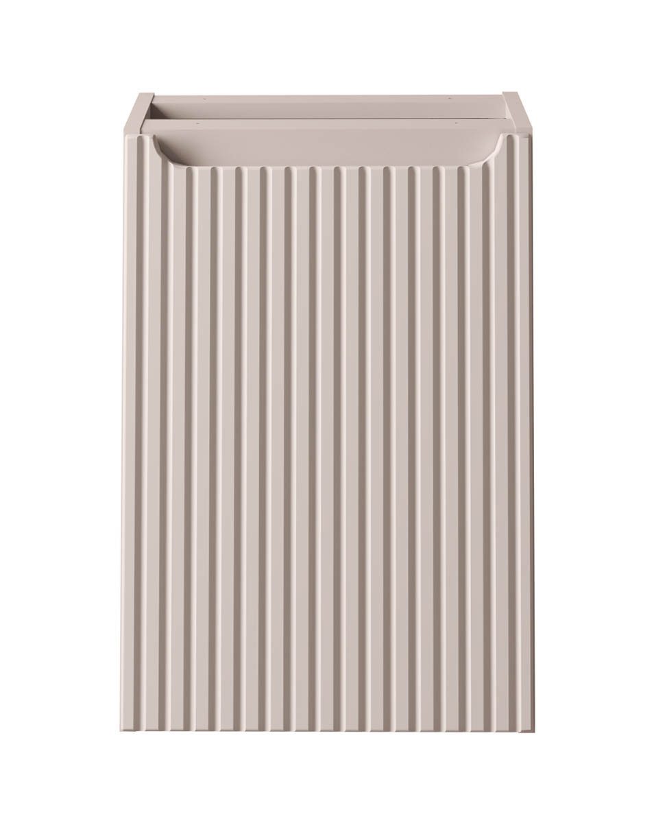 einfachgutemoebel Waschtisch-Set Badezimmer Seitenschrank ILUNA Cash 40cm, mit Wäschekorb, kaschmir, (Badmöbel Set, 1-St., Wäschschrank)