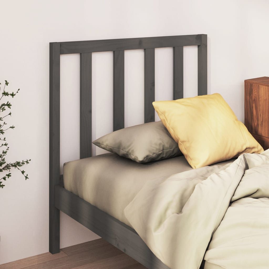 vidaXL Bett, Kopfteil Grau 96x4x100 cm Massivholz Kiefer günstig online kaufen