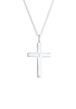 Kuzzoi Lange Kette Herren mit Kreuz Oxidiert Massiv 925 Silber, Kreuz