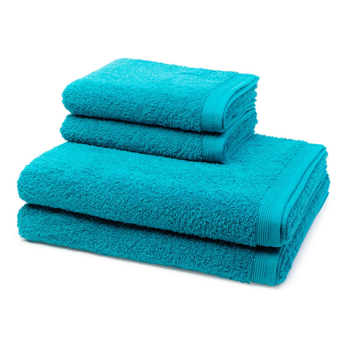 Möve Handtuch Set Superwuschel, Walkfrottee (Spar-Set, 4-St), 2 X Handtuch 2 X Duschtuch im Set - Baumwolle - Saugstark