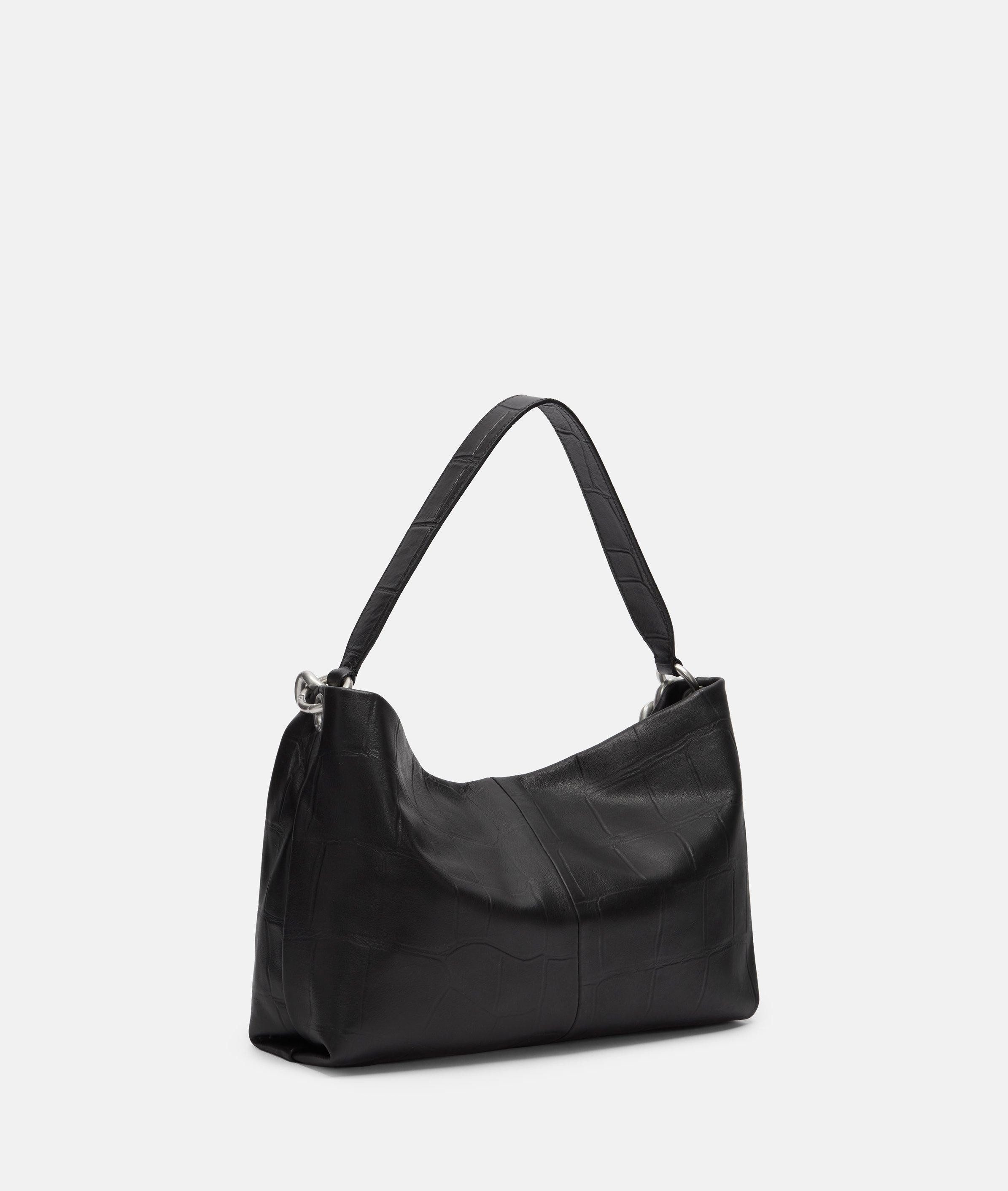 Liebeskind Berlin Schultertasche Kroko Mira Hobo M, Geräumige Hobo-Bag mit Kroko-Prägung