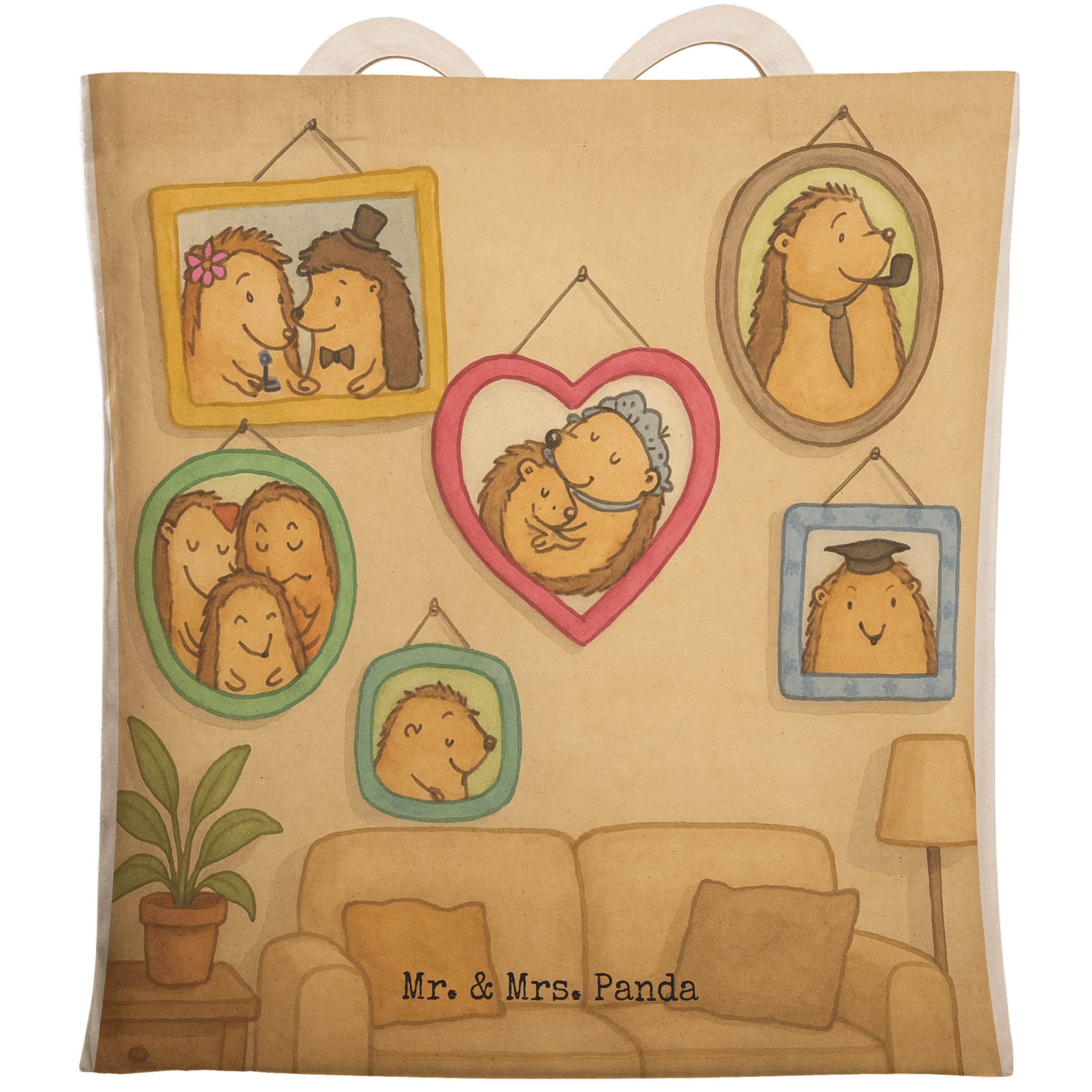 Tragetasche Igel Familie Design, Tote Bag, Weiß, Bilder, Beuteltasche, Bag, Shopp