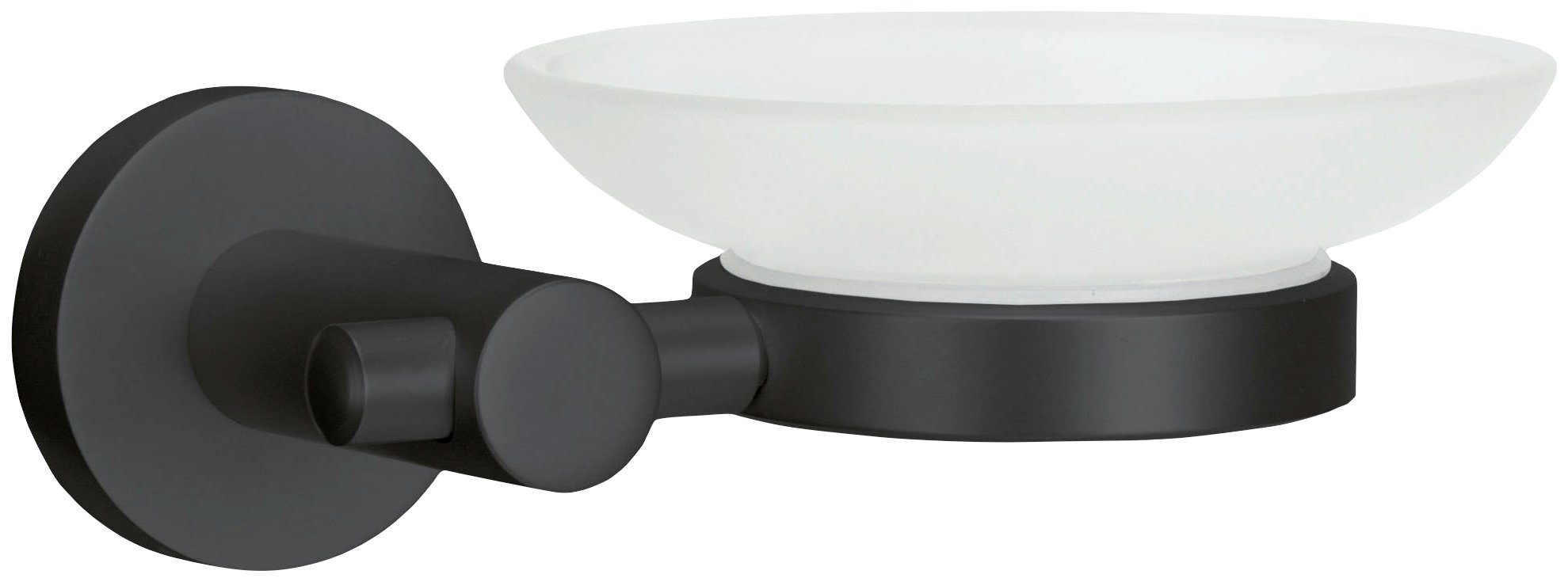 Kleine Wolke Seifenablage Apollo Nero, Breite: 13,4 cm, Glas/Aluminium