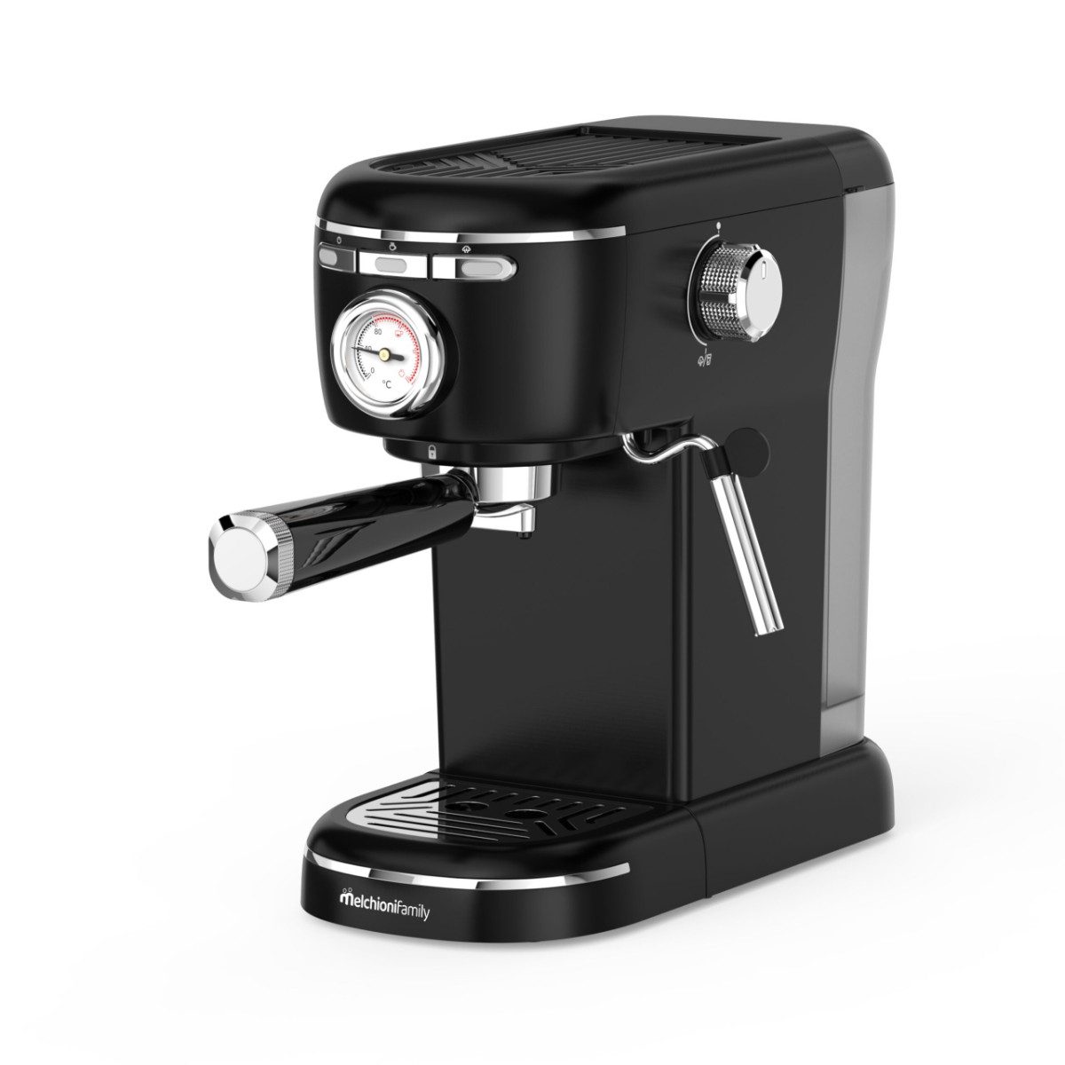 Melchioni Siebträgermaschine Aromatica Plus, Siebträger, 3in1 System für Pulver Pads und Kapseln