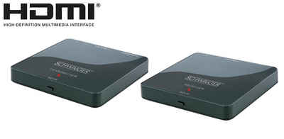 Schwaiger HDFS100 511 HDMI-Adapter 2,5mm Klinkenstecker, 3,5mm Klinkenstecker zu HDMI Buchse, USB 2.0 Micro-B Buchse, kabelloste Übertragung einer HDMI-Quelle