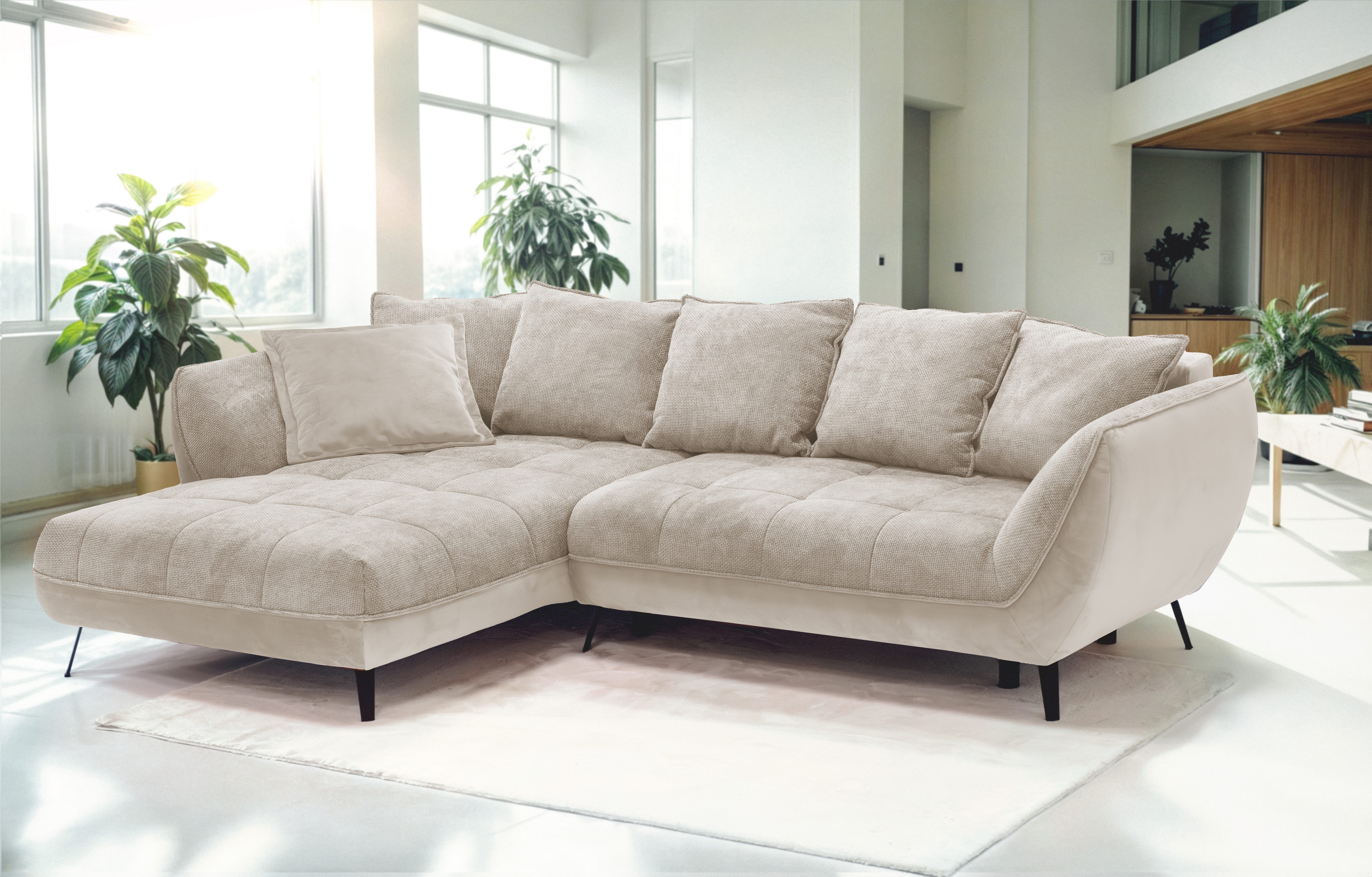 exxpo - sofa fashion Ecksofa Midway mit einfacher Easy-Lift-Bettfunktion, b günstig online kaufen