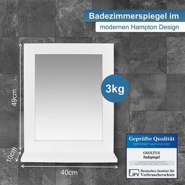 osoltus Badregal osoltus Hampton Badspiegel mit Ablage für kleine Badezimmer weiß