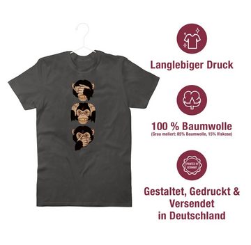 Shirtracer T-Shirt Drei Affen - Sanzaru Sprüche Statement