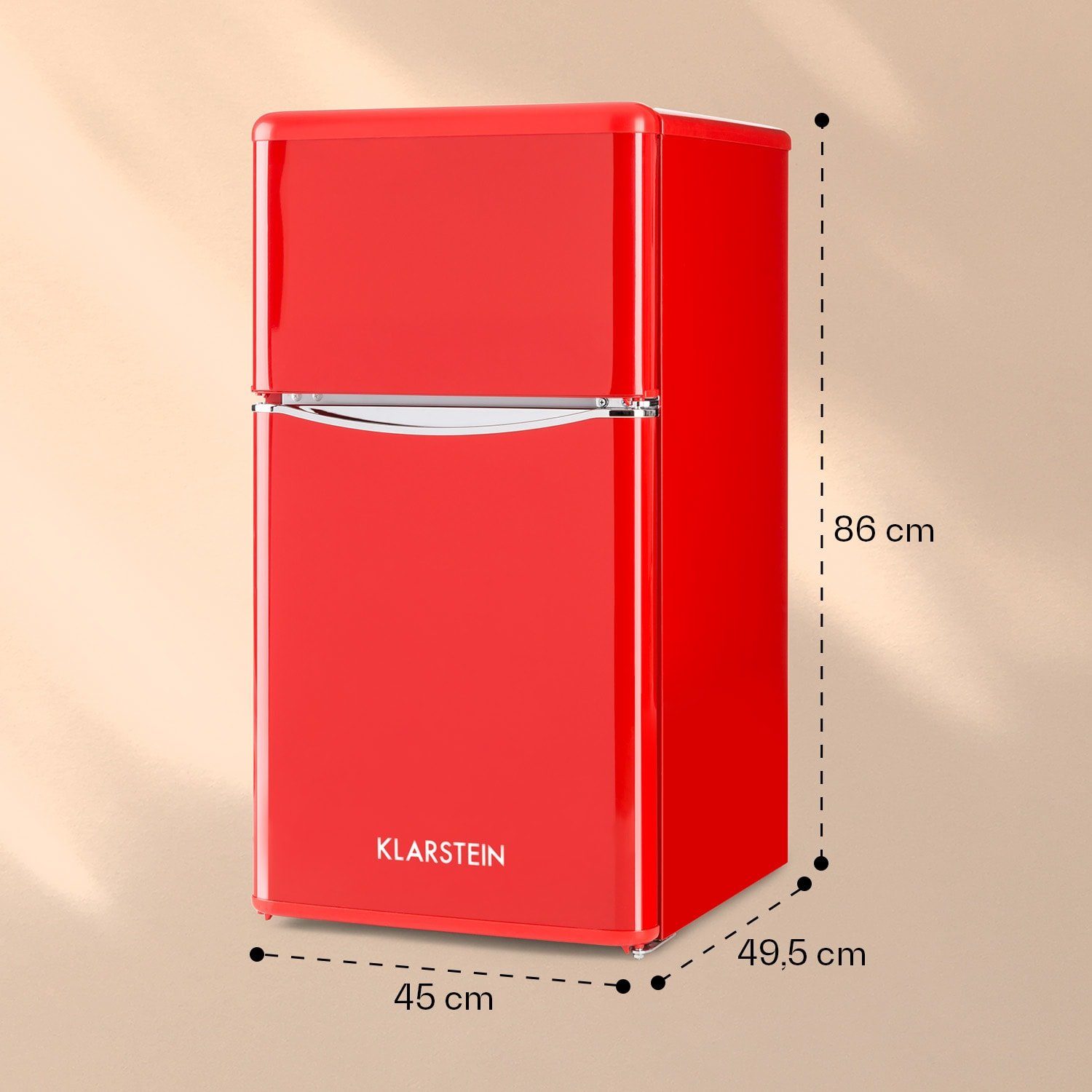 86 hoch, cm cm 45 CO2-Monroe-R 10029332A, Klarstein breit Kühl-/Gefrierkombination Rot