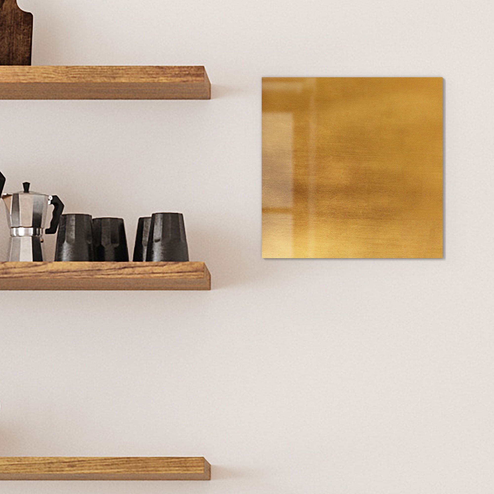 DEQORI Magnettafel 'Gebürstetes Goldblech', Whiteboard Pinnwand beschreibbar