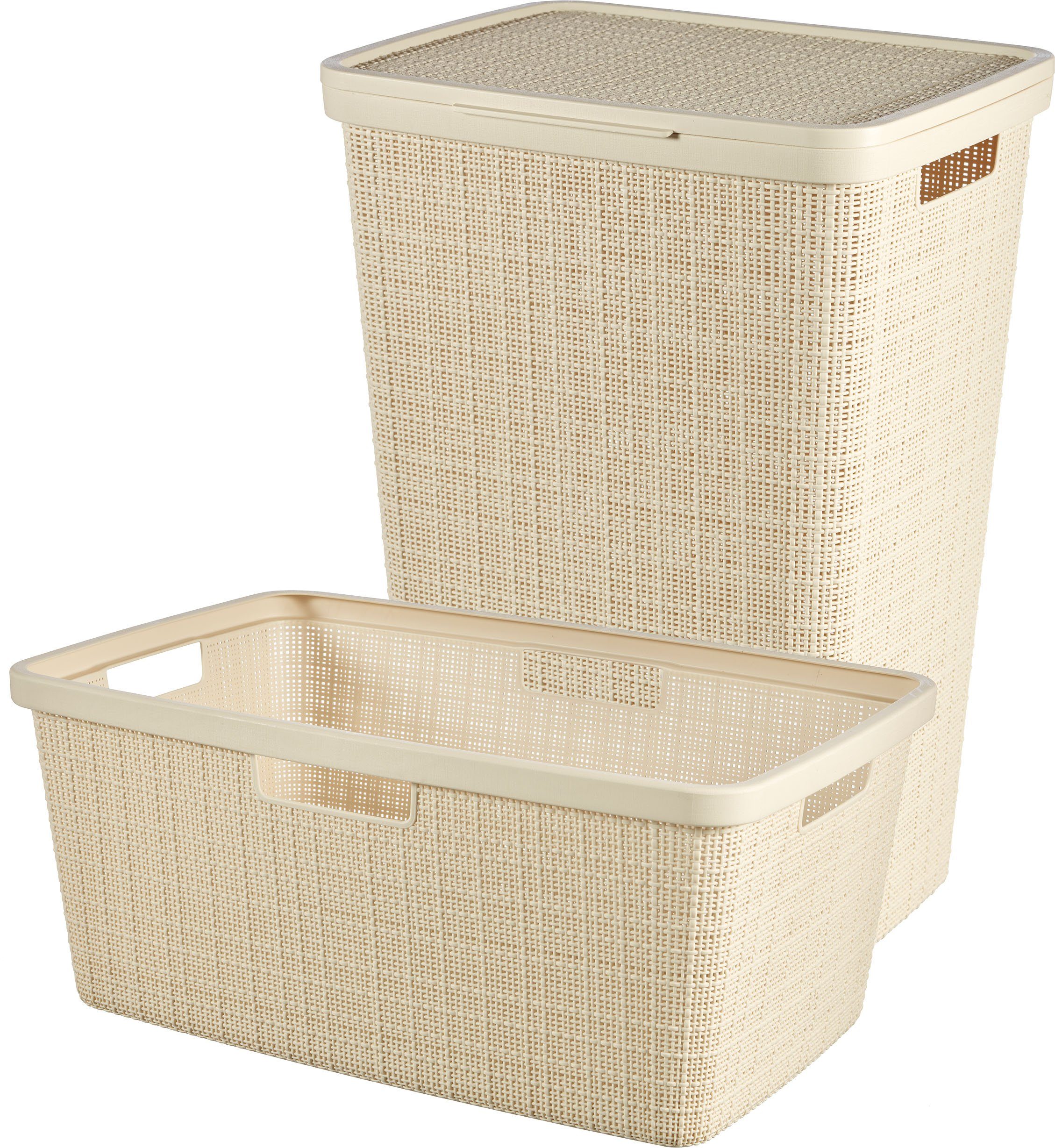 Curver Wäschebox »JUTE RECYCLING« (Set, 2 St., Wäschebox + Wäschekorb), aus  min. 70 % Recyclingmaterial, (60 + 45 Liter) online kaufen | OTTO