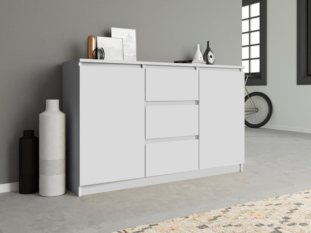 ibonto Eckkommode Kommode mit 2 Türen und 3 Schubladen -Elegantes & Praktisches Design