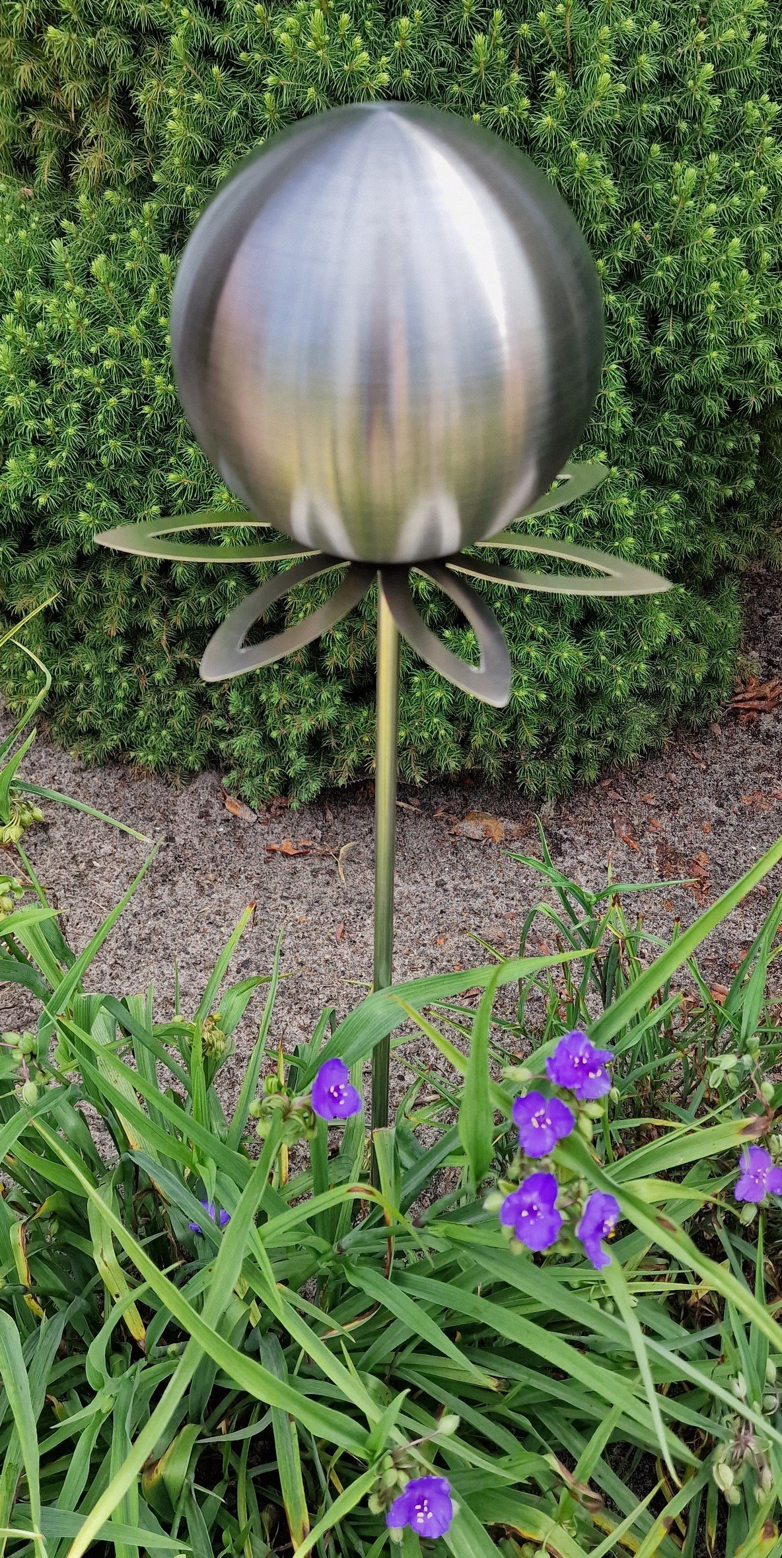 Jürgen Bocker Garten-Ambiente Gartenstecker matt Edelstahl cm Paris Rosenkugel cm 15 Blütenzauber Stab 80 schwarz Gartenstecker